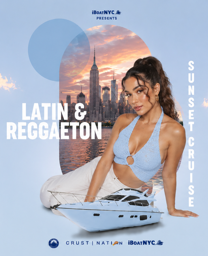 NYC #1 LATIN & REGGAETON Sunset Yacht Cruise Boat Party - Pier 78 at Hudson River Park