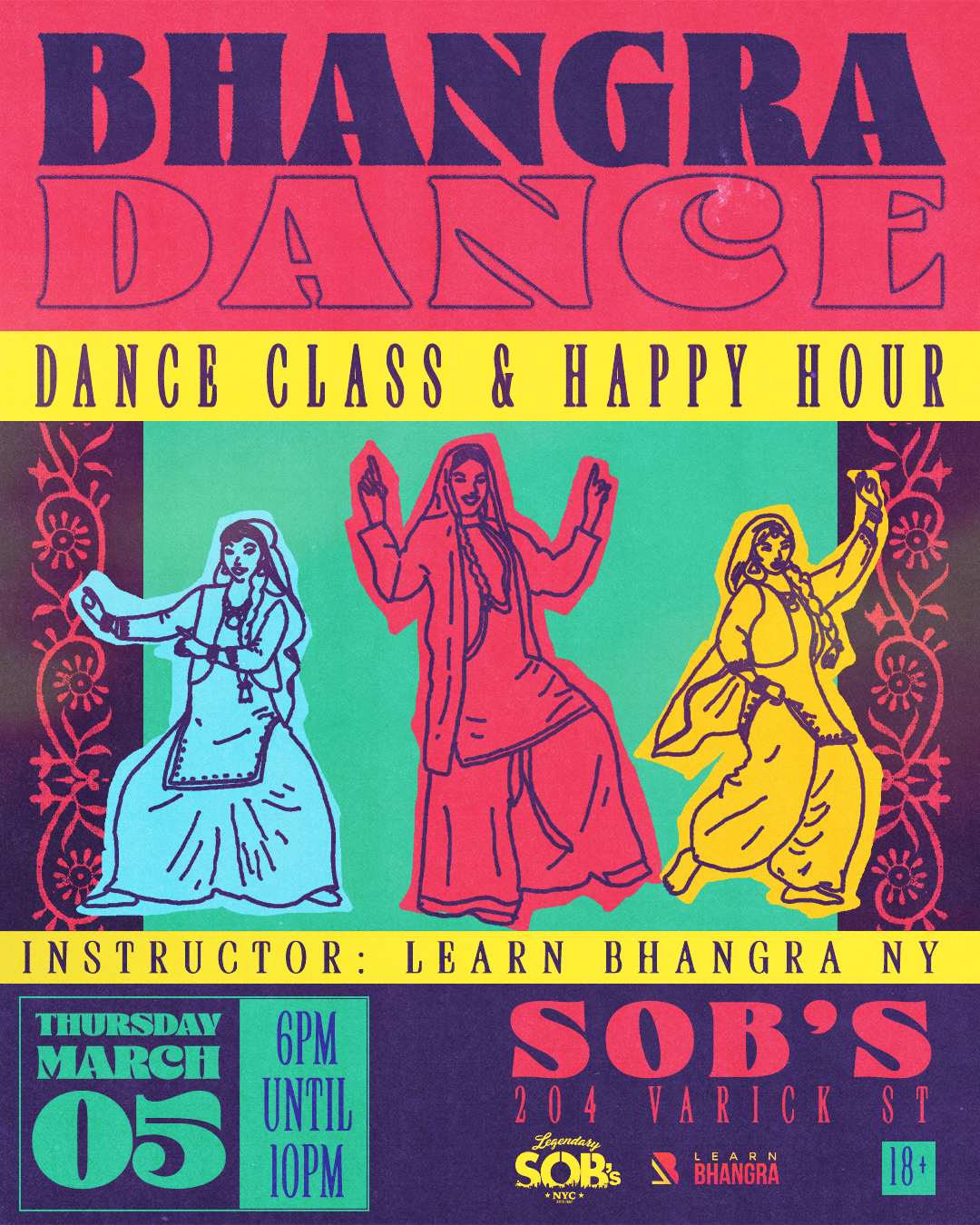 Bhangra Dance: Dance Class & Happy Hour