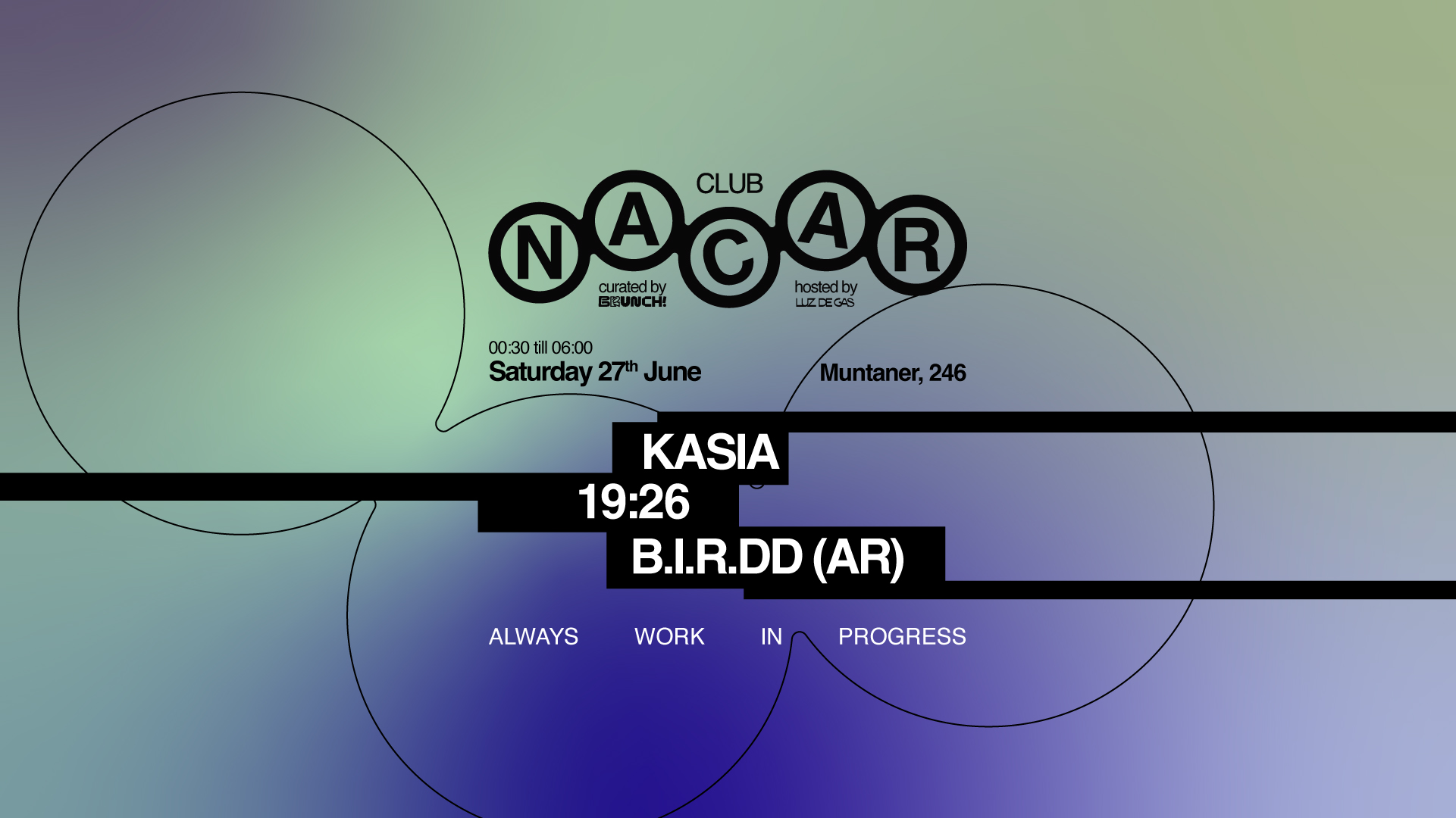 Nacar Club curated by Brunch Electronik / 19:26, Kasia & B.I.R.DD (arg )