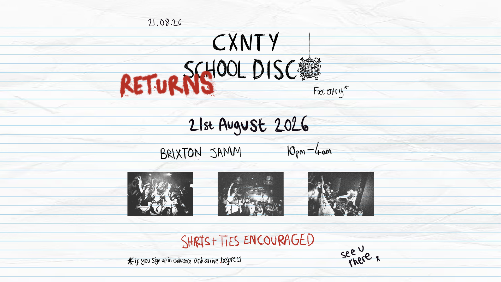 The Cxnty School Disco – Summer School - Brixton Jamm