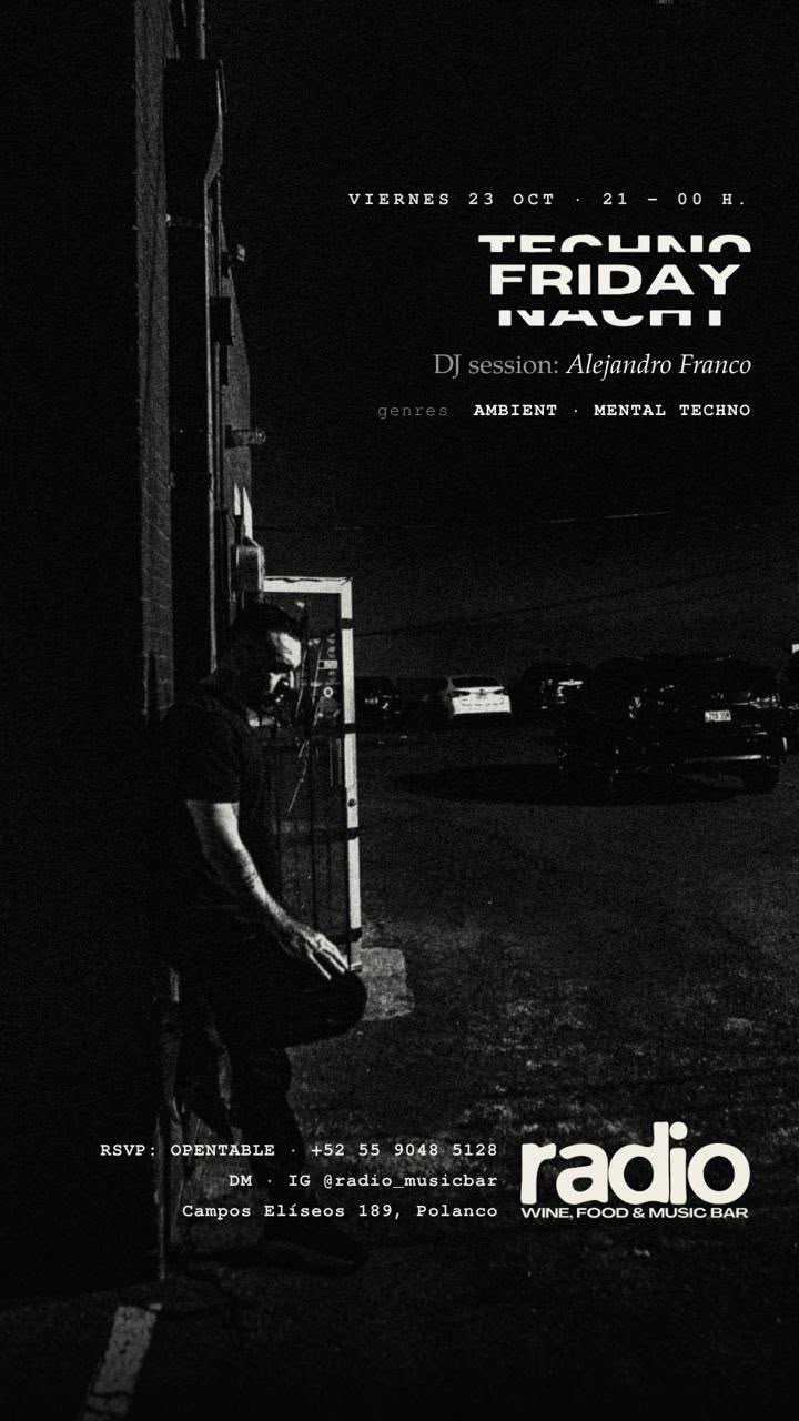 Flyer de Techno Friday Nacht: Alejandro Franco