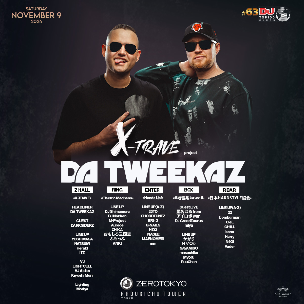 X-TRAVE PROJECT featuring Da Tweekaz at Zerotokyo, Tokyo