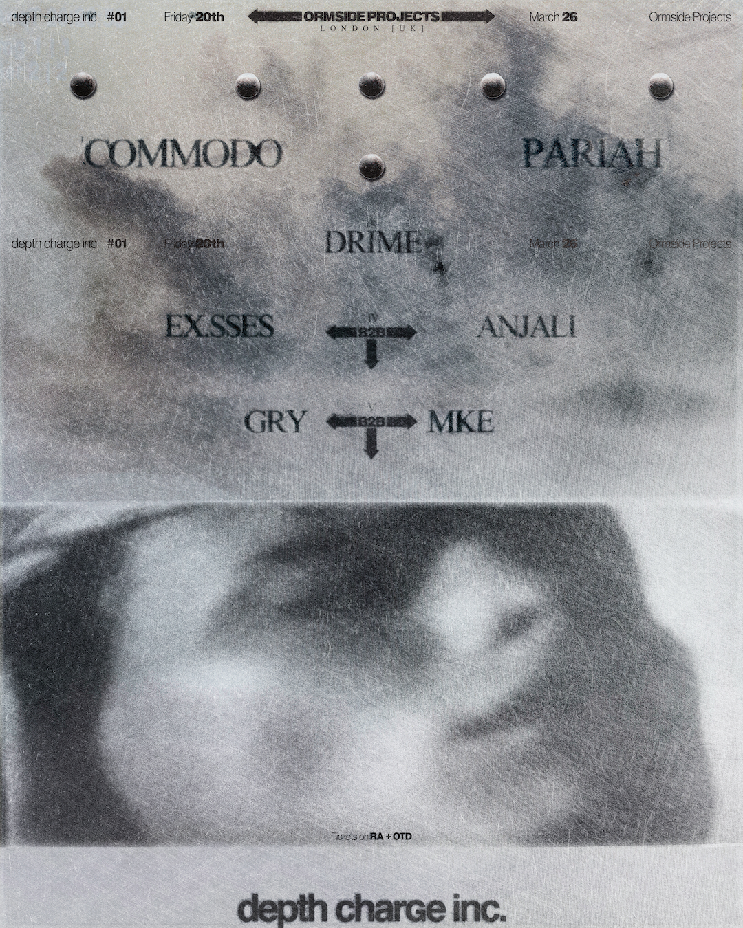 Depth Charge Inc. O1: Commodo, Pariah, Drime, ex.sses + ANJALI / GRY x MKE