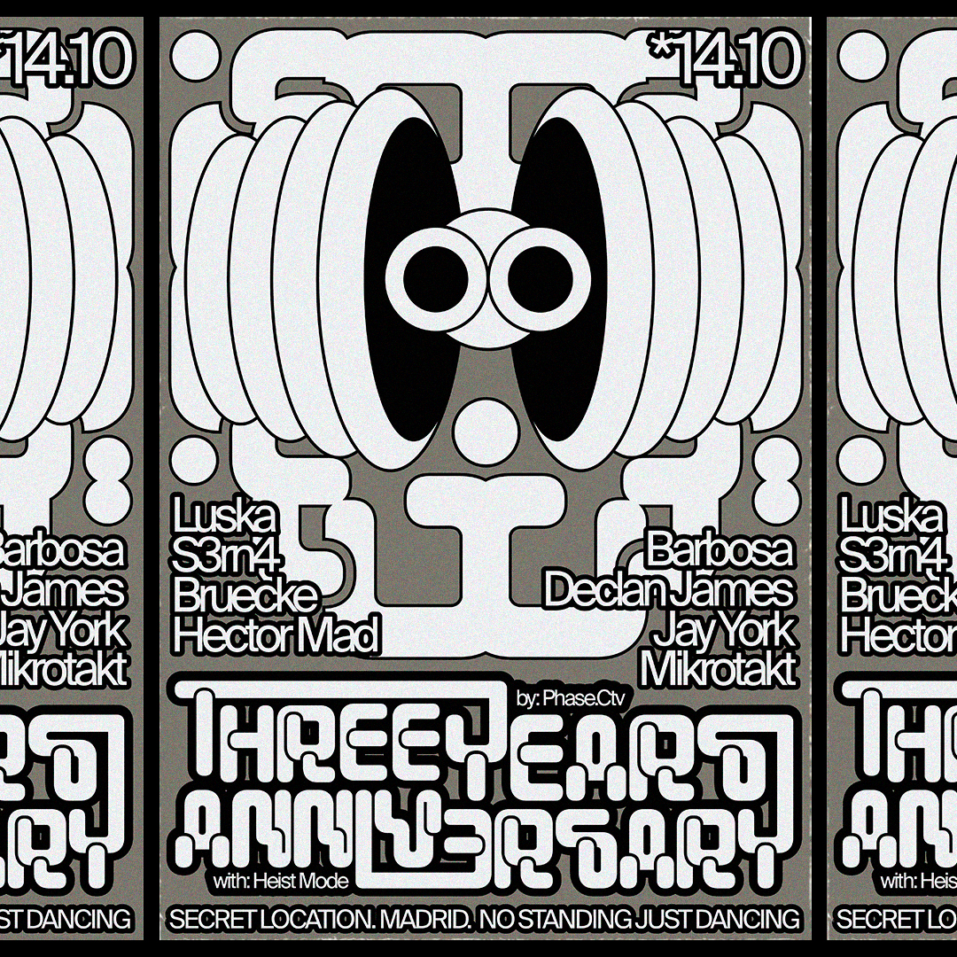 PHASE.CTV 3 Years Anniversary with heist mode flyer