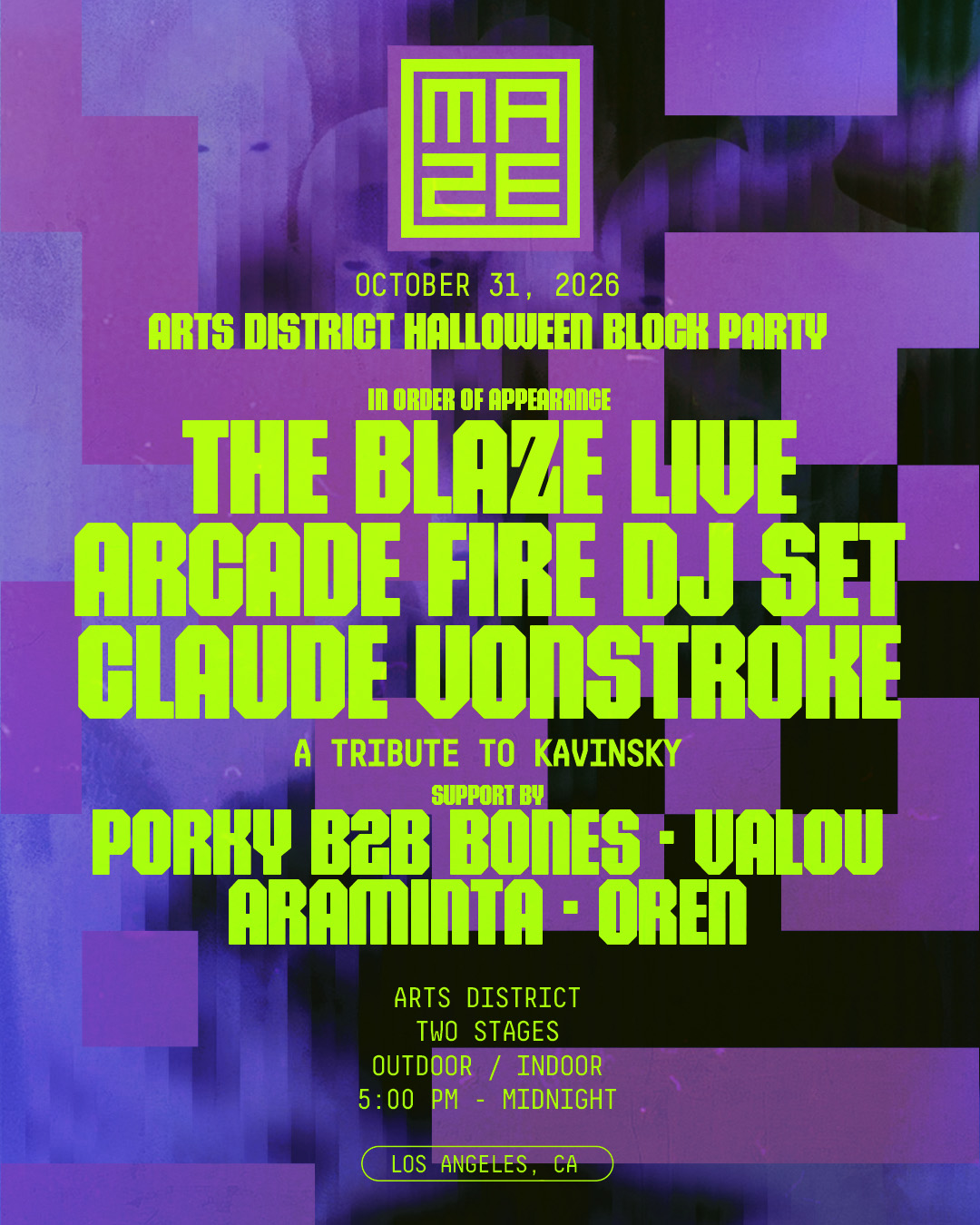 The MAZE Festival: Arts District Halloween Block Party