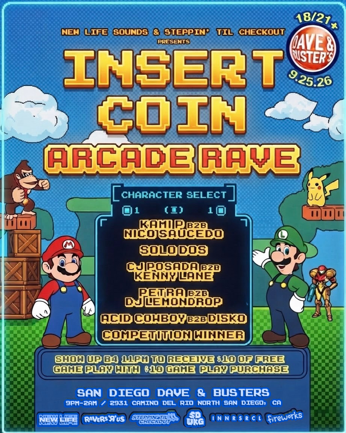 INSERT COIN ARCADE RAVE