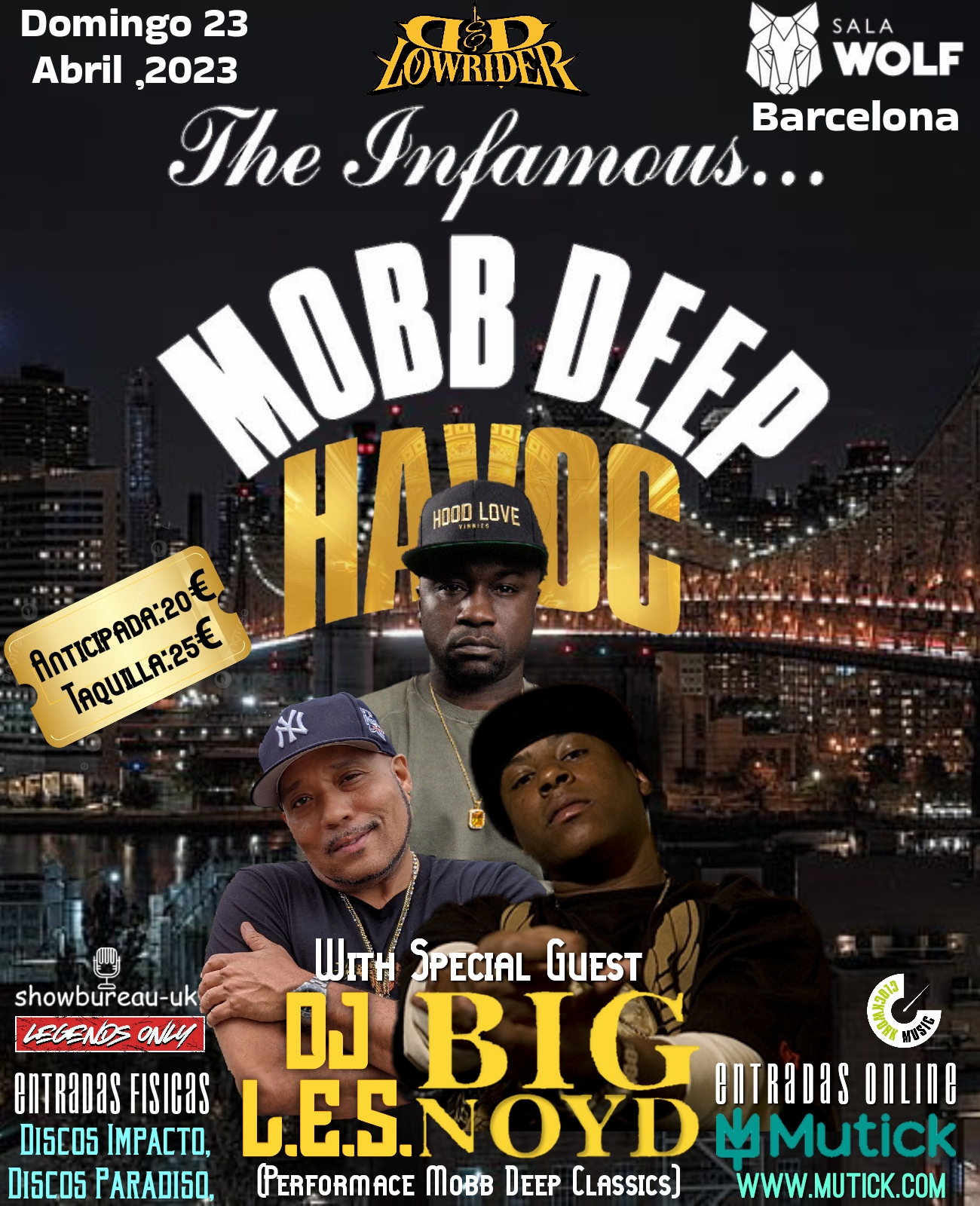 Havoc.of Mobb deep+Big noyd +Dj Les en WOLF Barcelona, Barcelona