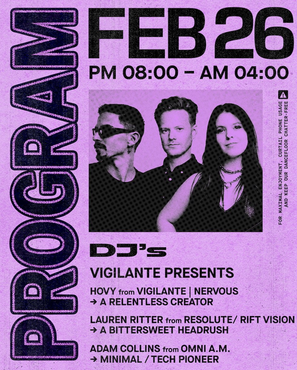 Vigilante presents: Hovy (EP Release Party) + Lauren Ritter & Adam Collins