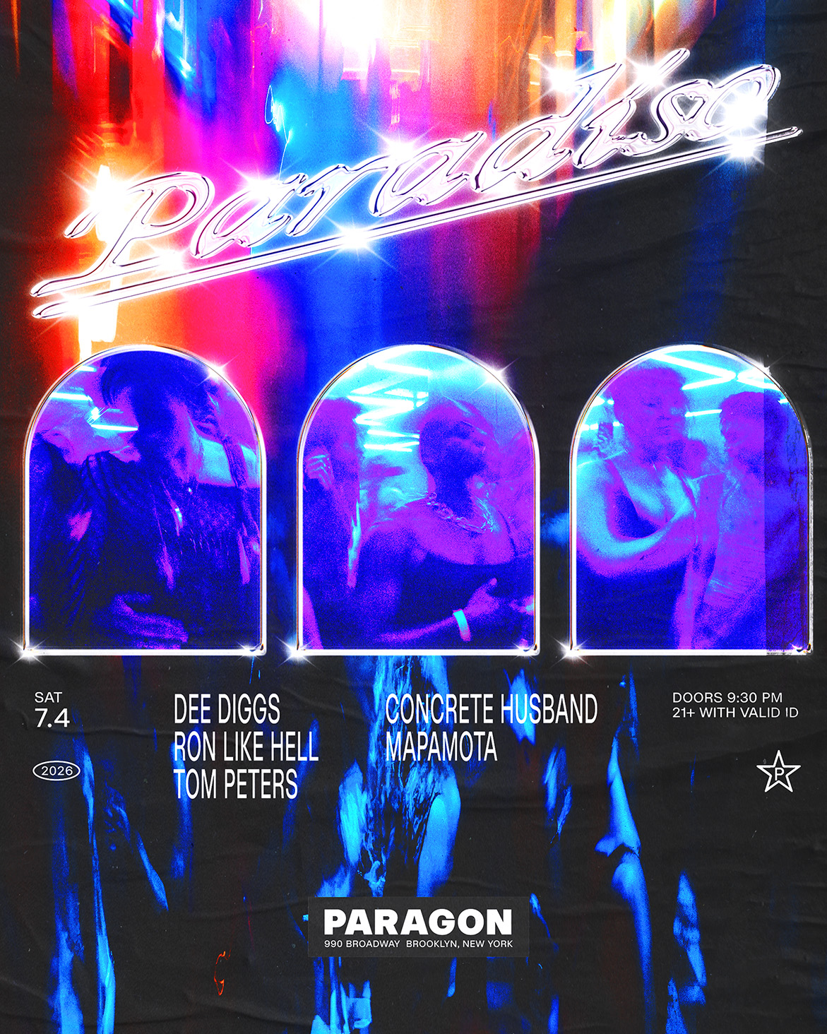 Paradiso: Dee Diggs, Ron Like Hell, Tom Peters + Concrete Husband, Mapamota