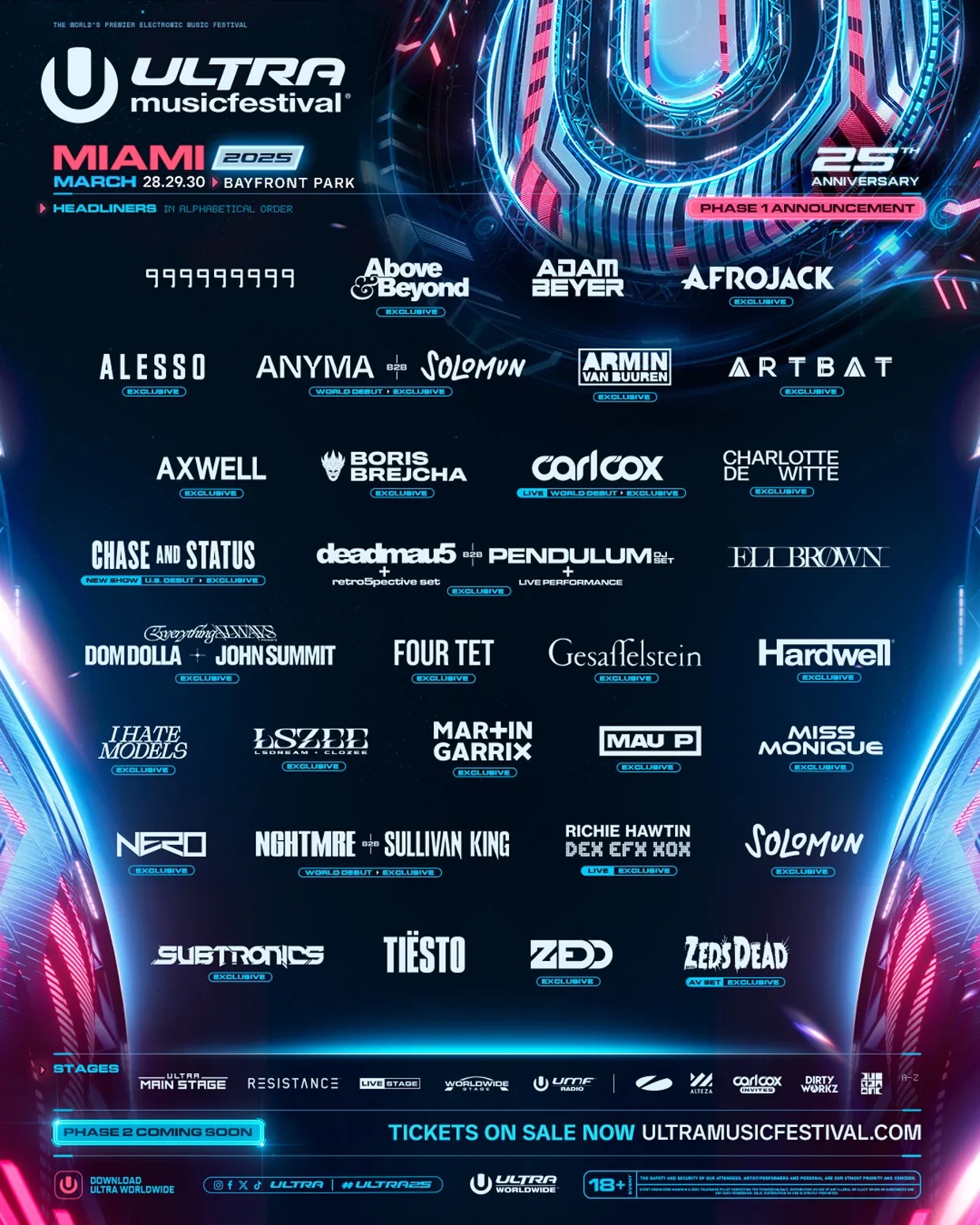 Ultra Music Festival 2025 at Bayfront Park, Miami