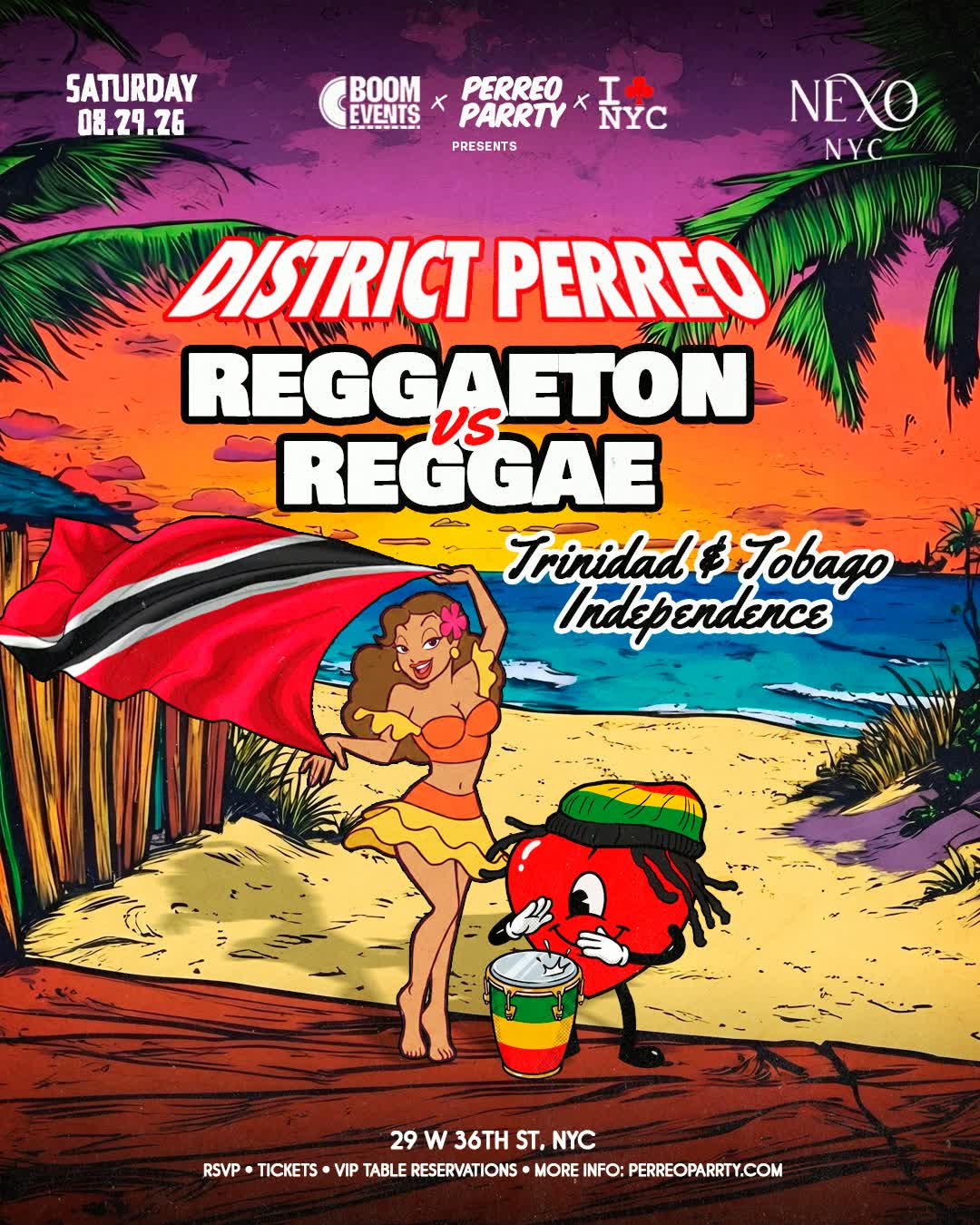 Reggaeton v Reggae Trinidad & Tobago Independence Dance Party Nexo CLUB NYC - Nexo
