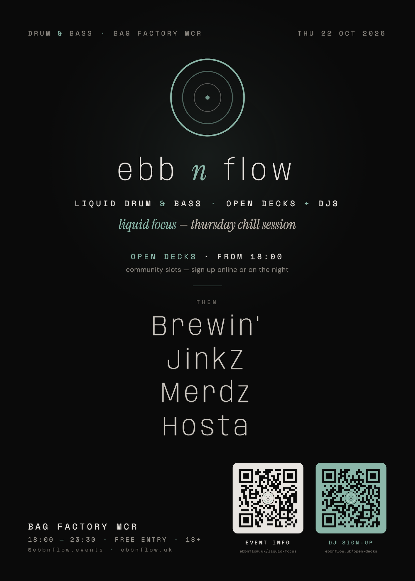 ebb n flow #0: intro & open decks - liquid focus