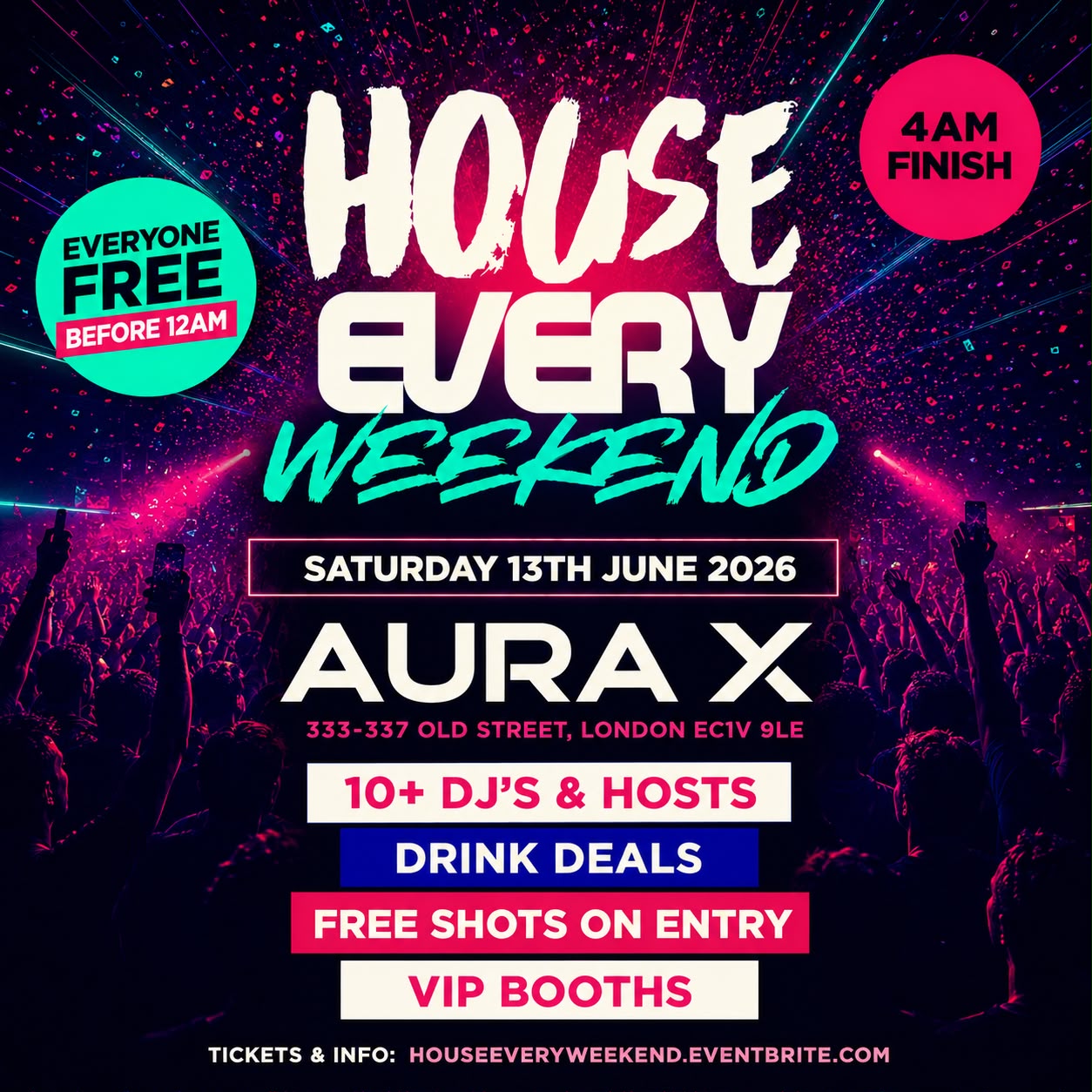 House Every Weekend - Everyone Free Before 12AM