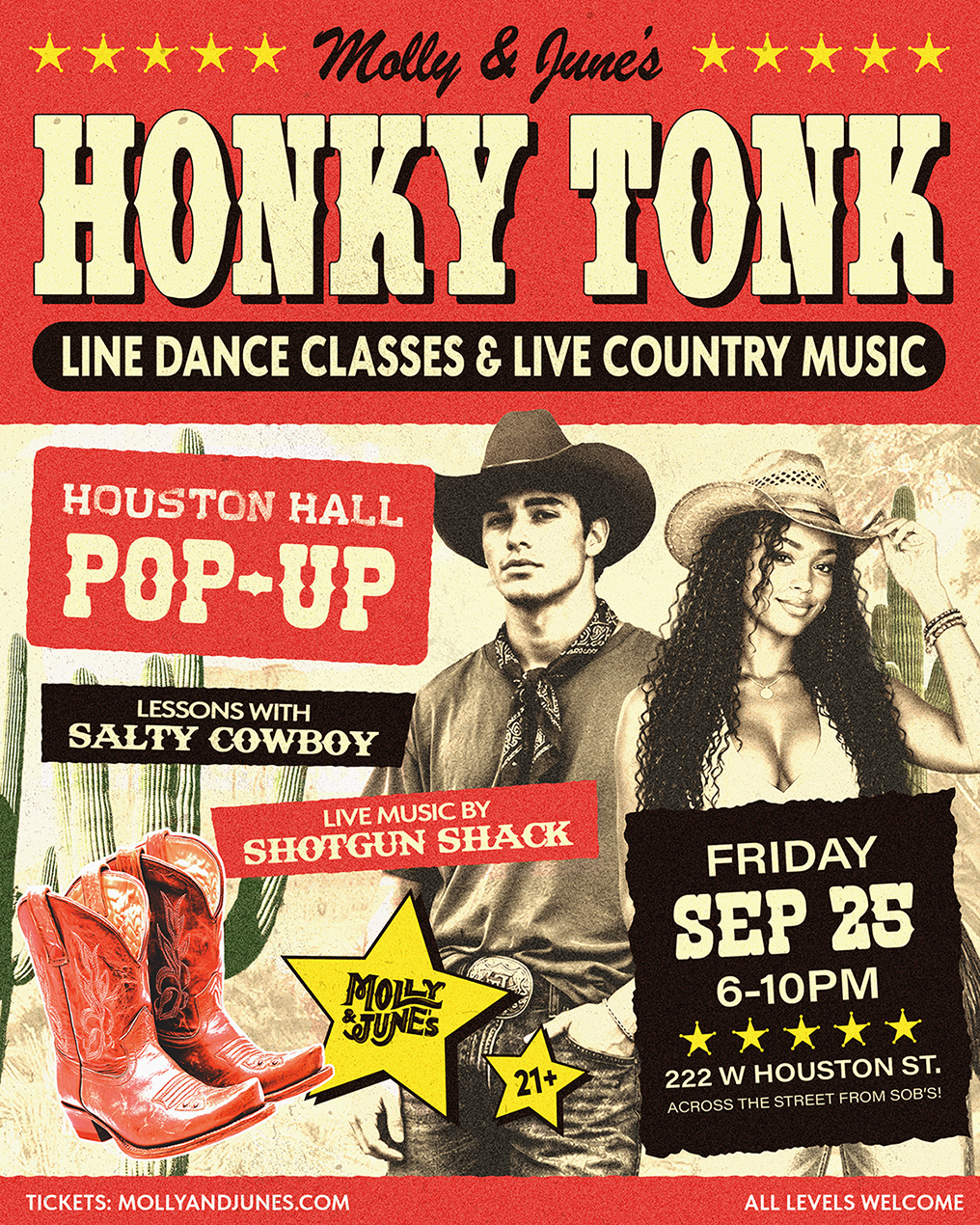 Molly & June's Honky Tonk: Line Dance Classes & Live Country Music
