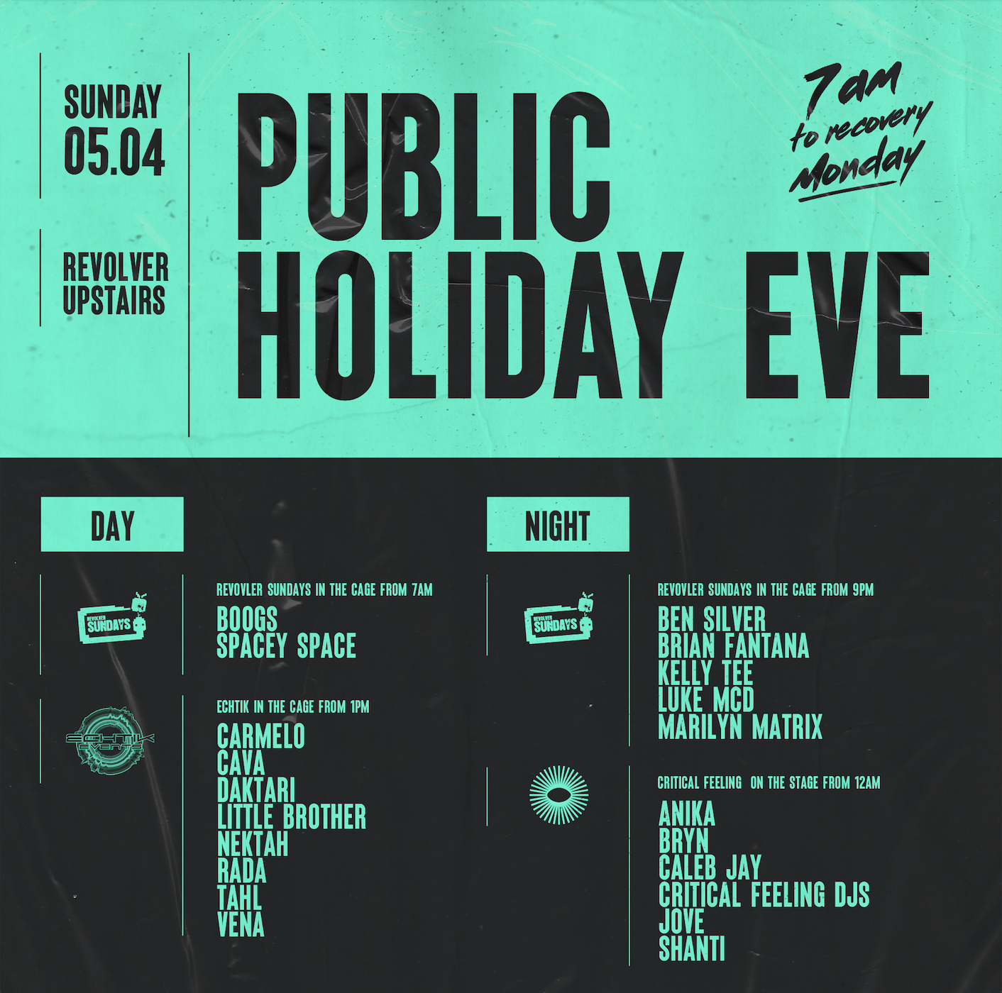 Public Holiday Eve — Echtik, Critical Feeling & Revolver Sundays