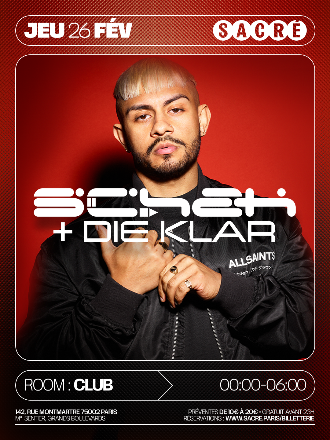 Sacré présente: Schak & Die Klar