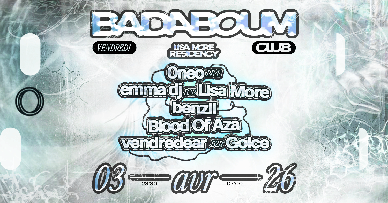 Club — Lisa More Residency: 0neo (live), Emma DJ, benzii, Blood of Aza, Golce, vendredear