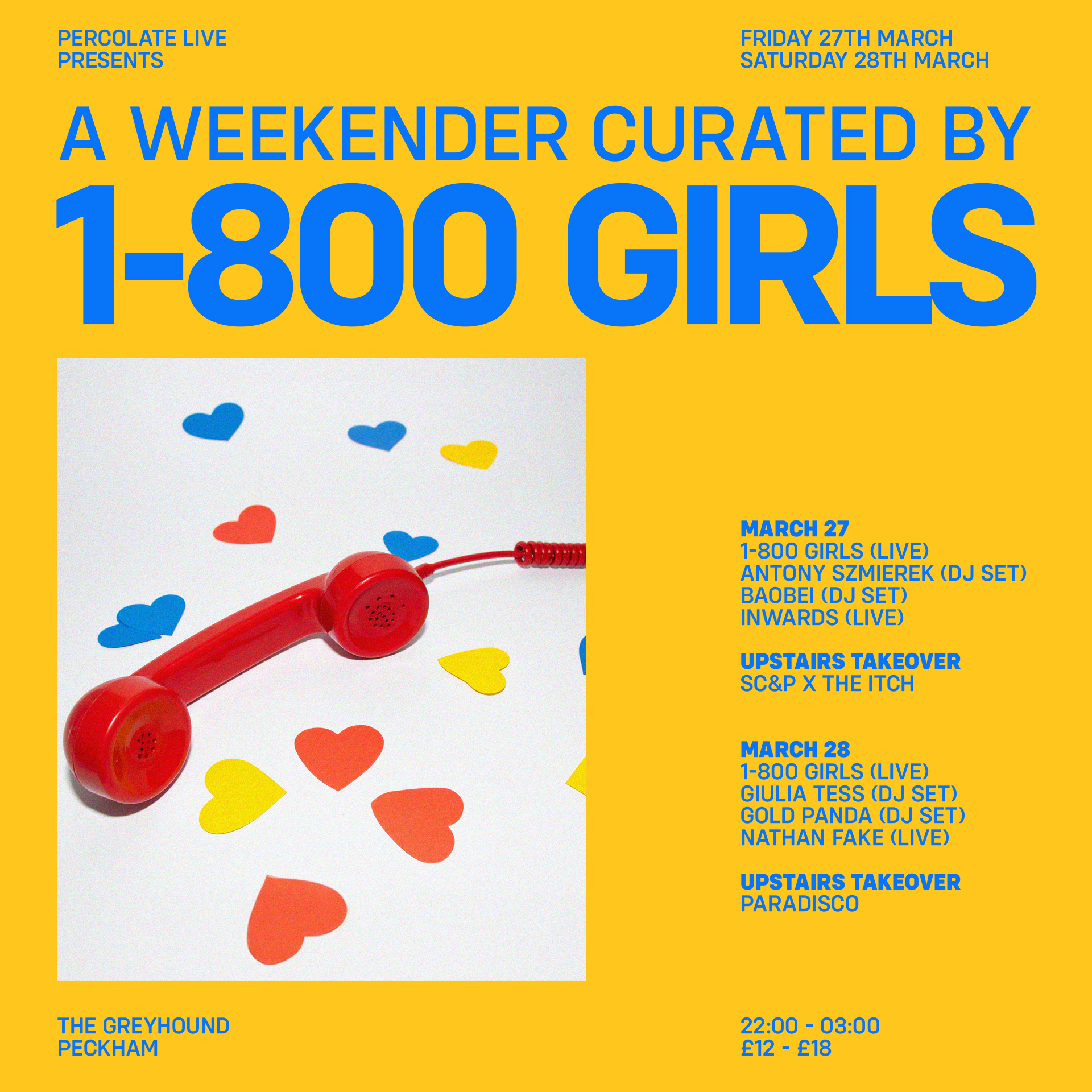 1-800 GIRLS (LIVE) + Giulia Tess (DJ) + Gold Panda (DJ) + Nathan