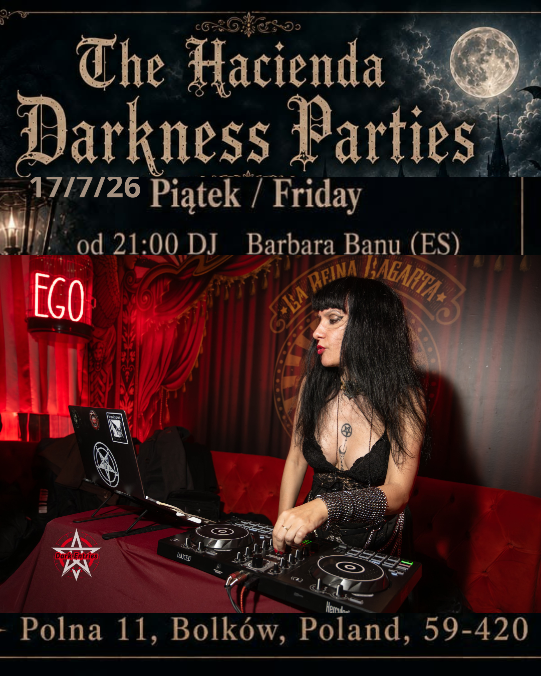 Barbara Banu DJ at DARKNESS SESSION Hacjenda Poland — Hacjenda, Вроцлав