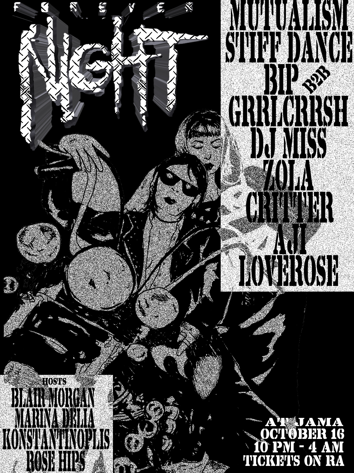 forever night 4....feat. Mutualism, stiff dance, bip b2b GRRLCRRSH, zola, dj miss, Critter