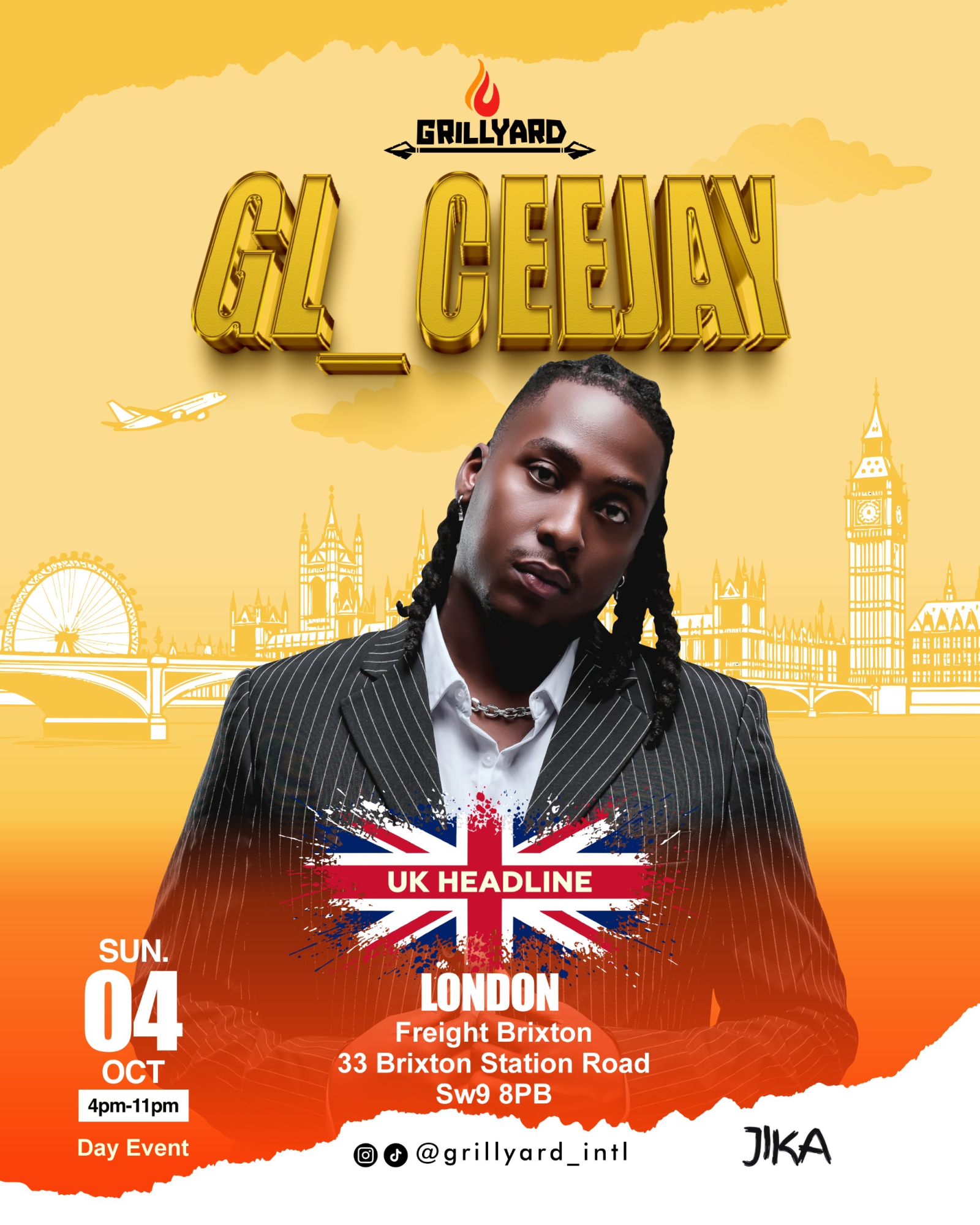 ***JUST ADDED*** Jika FRIENDS: GRILLYARD pres. GL_CEEJAY Live in London (DAY PARTY) at Freight Brixton, 33 Brixton Station Road