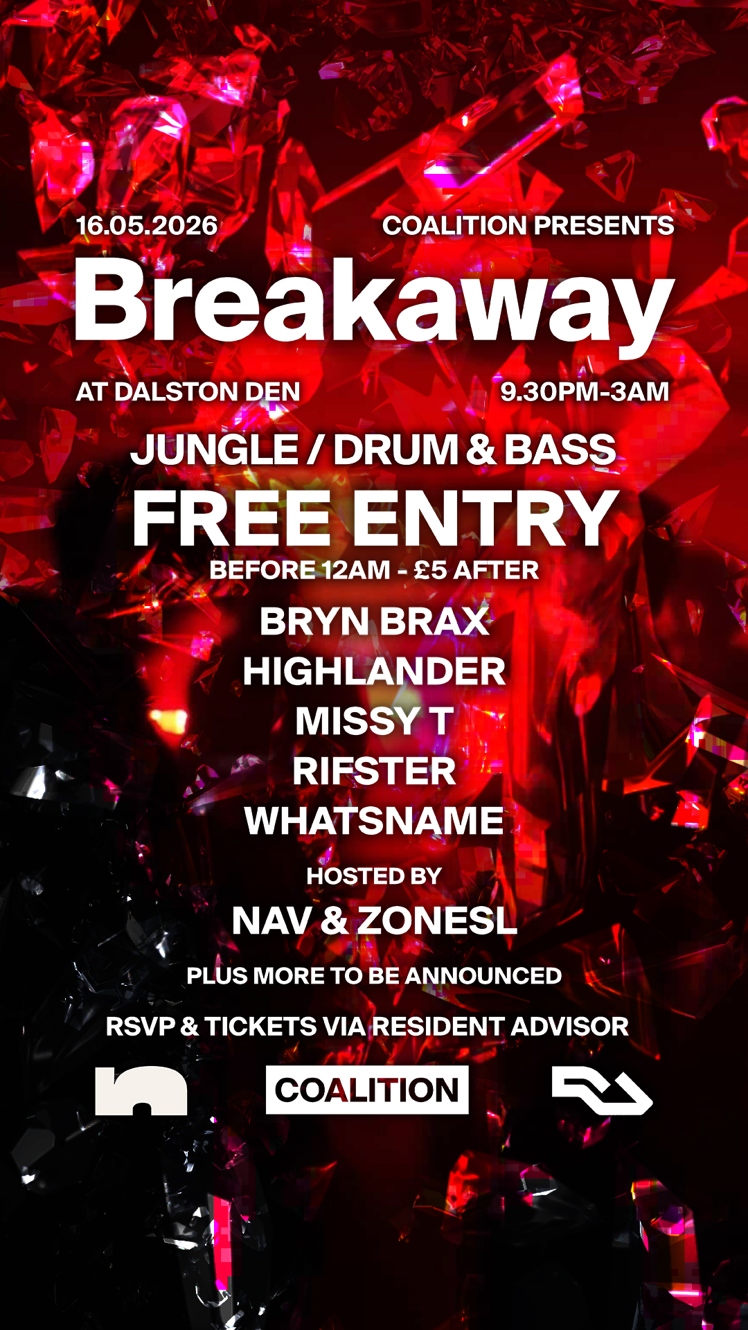 Breakaway - FREE ENTRY BEFORE 12 - Jungle / Drum & Bass