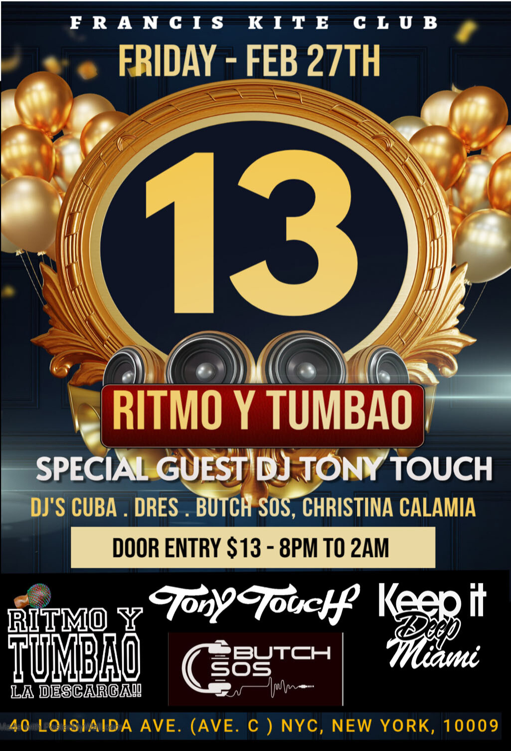 Ritmo y Tumbao 13th Anniv w/Cuba, Dres, Tony Touch, Butch SOS, C. Calamia
