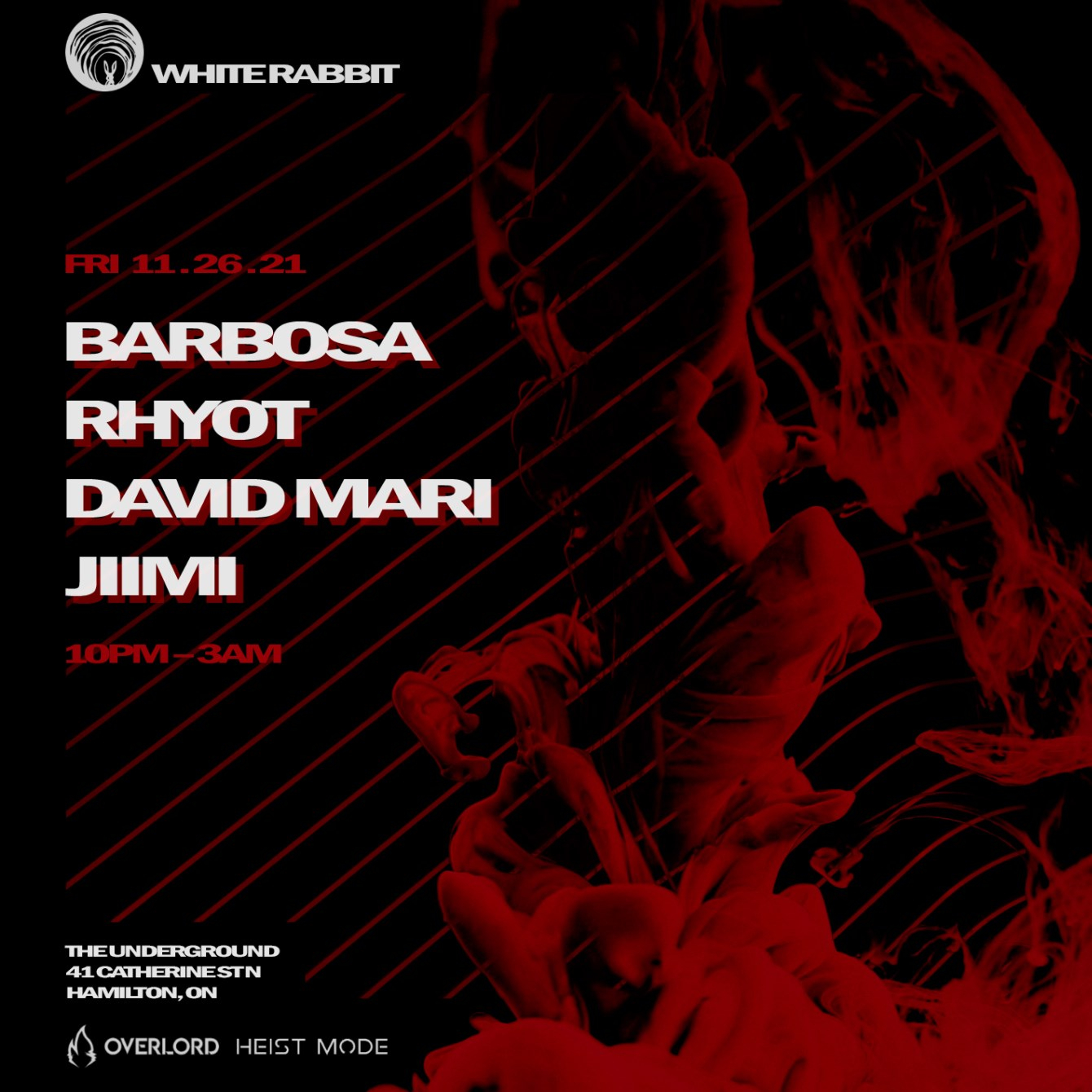 White Rabbit -- Barbosa, Rhyot, David Mari, Jiimi // November 26th flyer