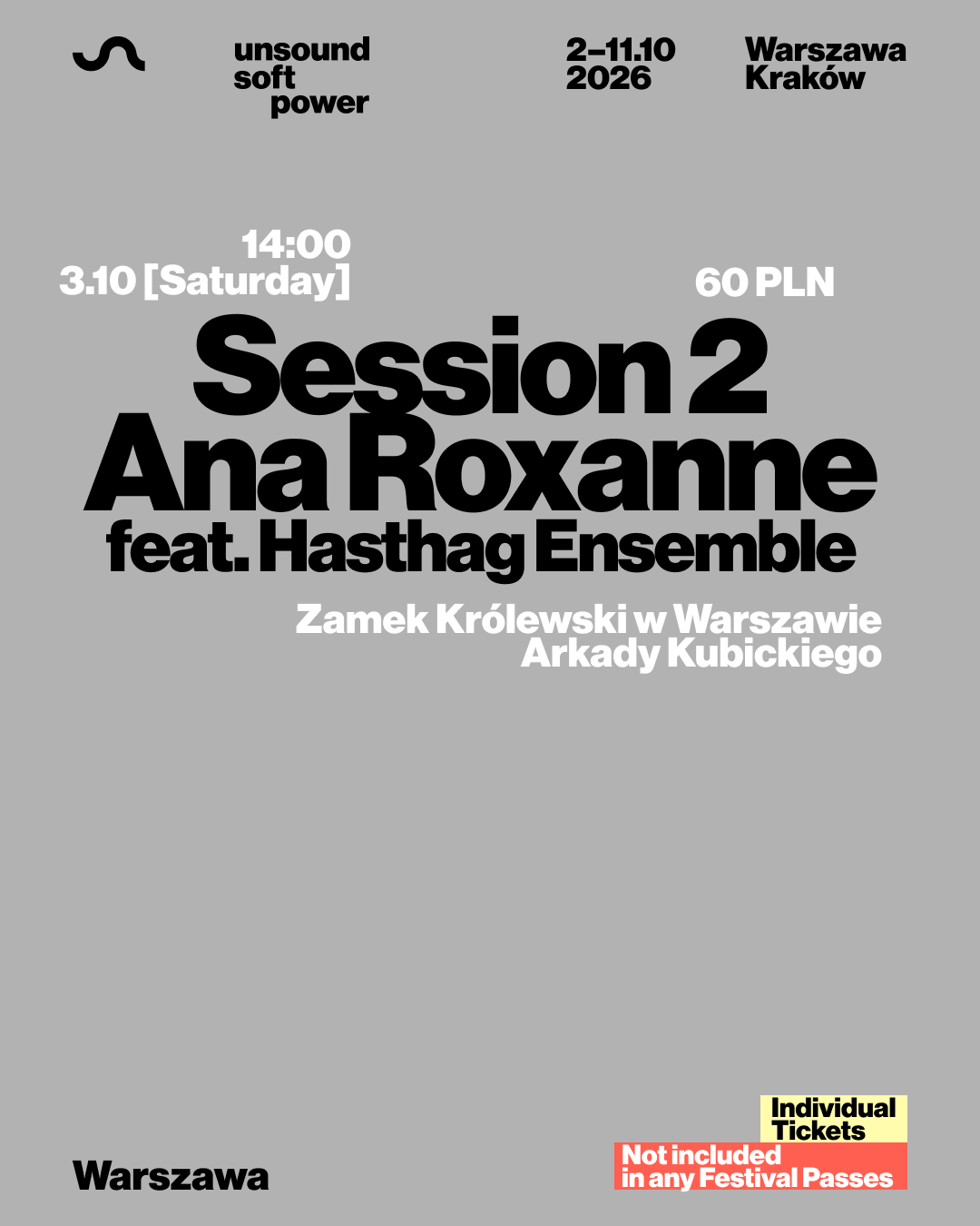 Unsound Warszawa 2026: Session 2 - Ana Roxanne feat. Hashtag Ensemble