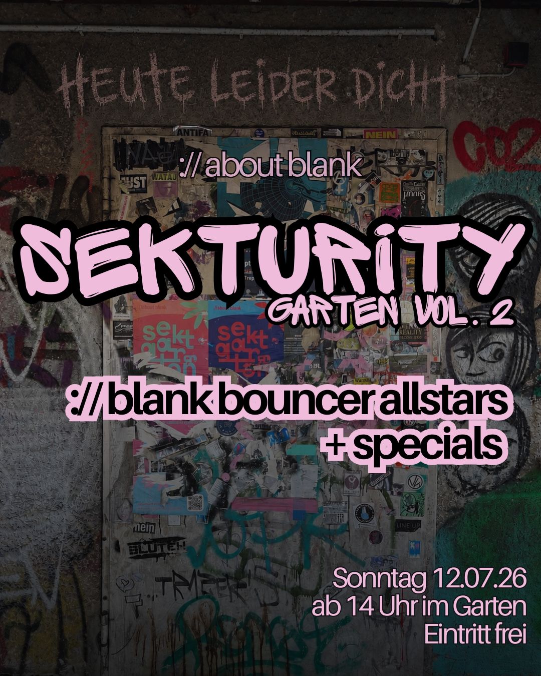 Sekturity Garten 2.0 - Heute leider dicht