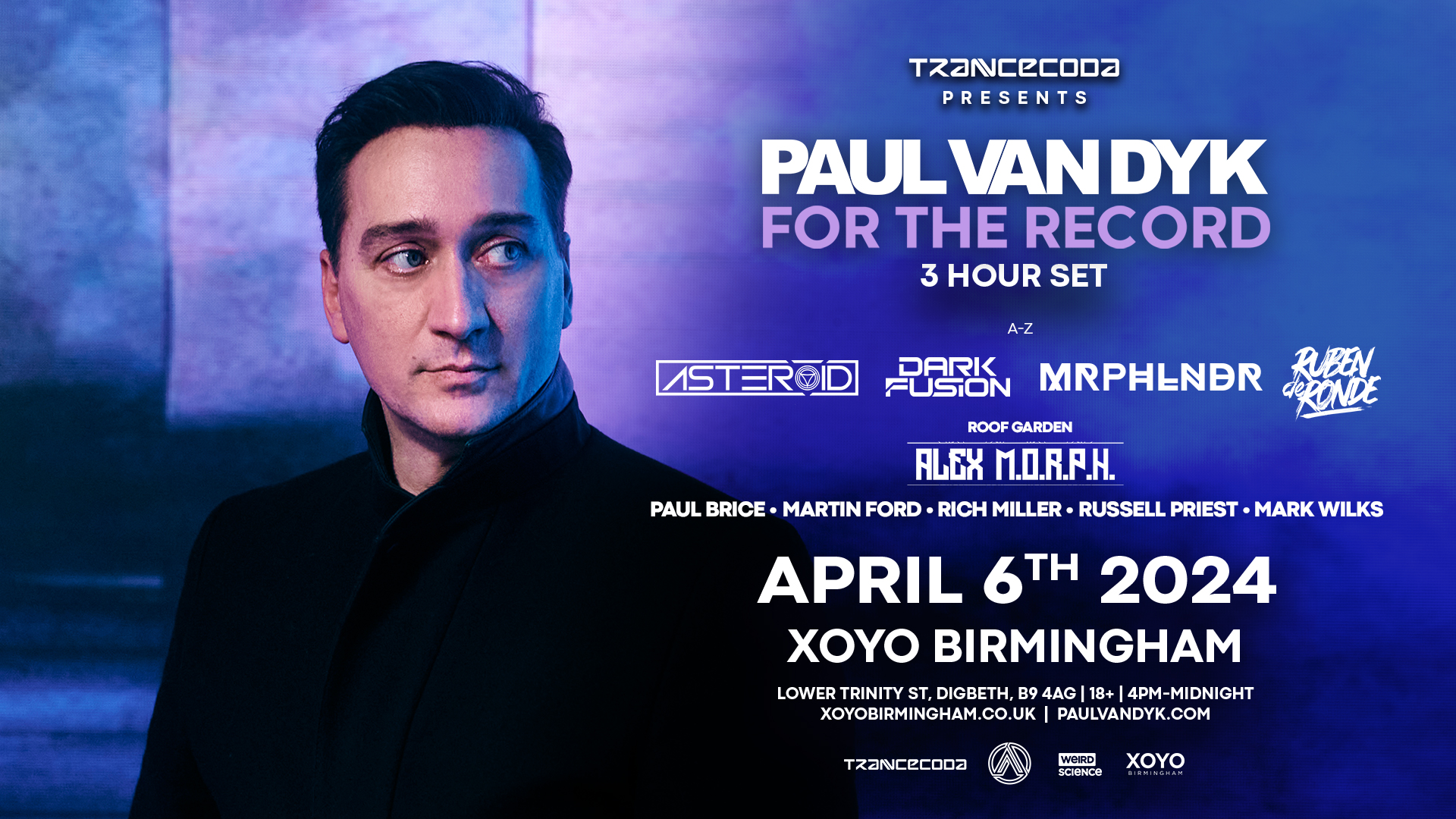 Paul van Dyk (For The Record 3-Hour Set): Birmingham Trancecoda
