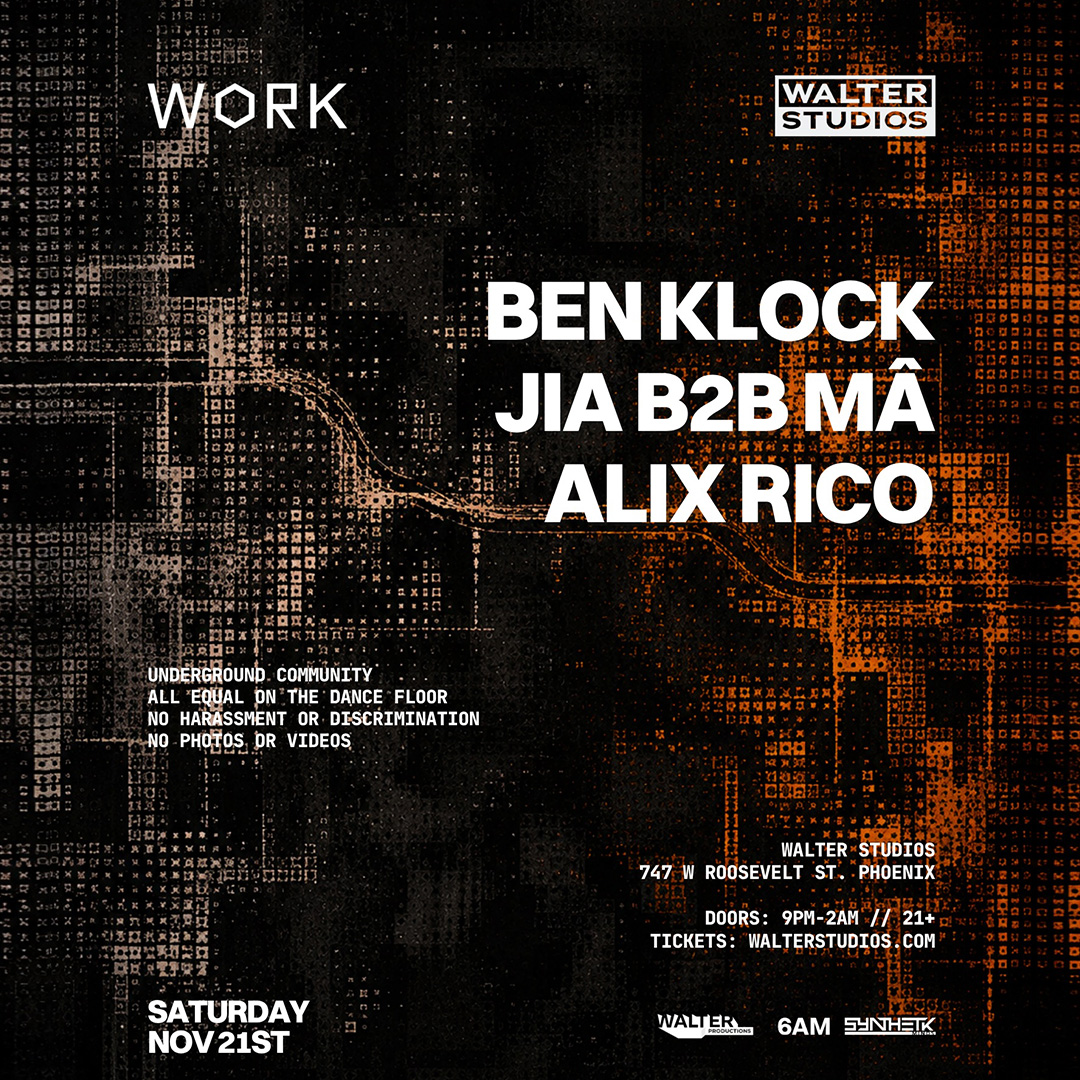 WORK presents Ben Klock, JIA b2b Mâ, & Alix Rico