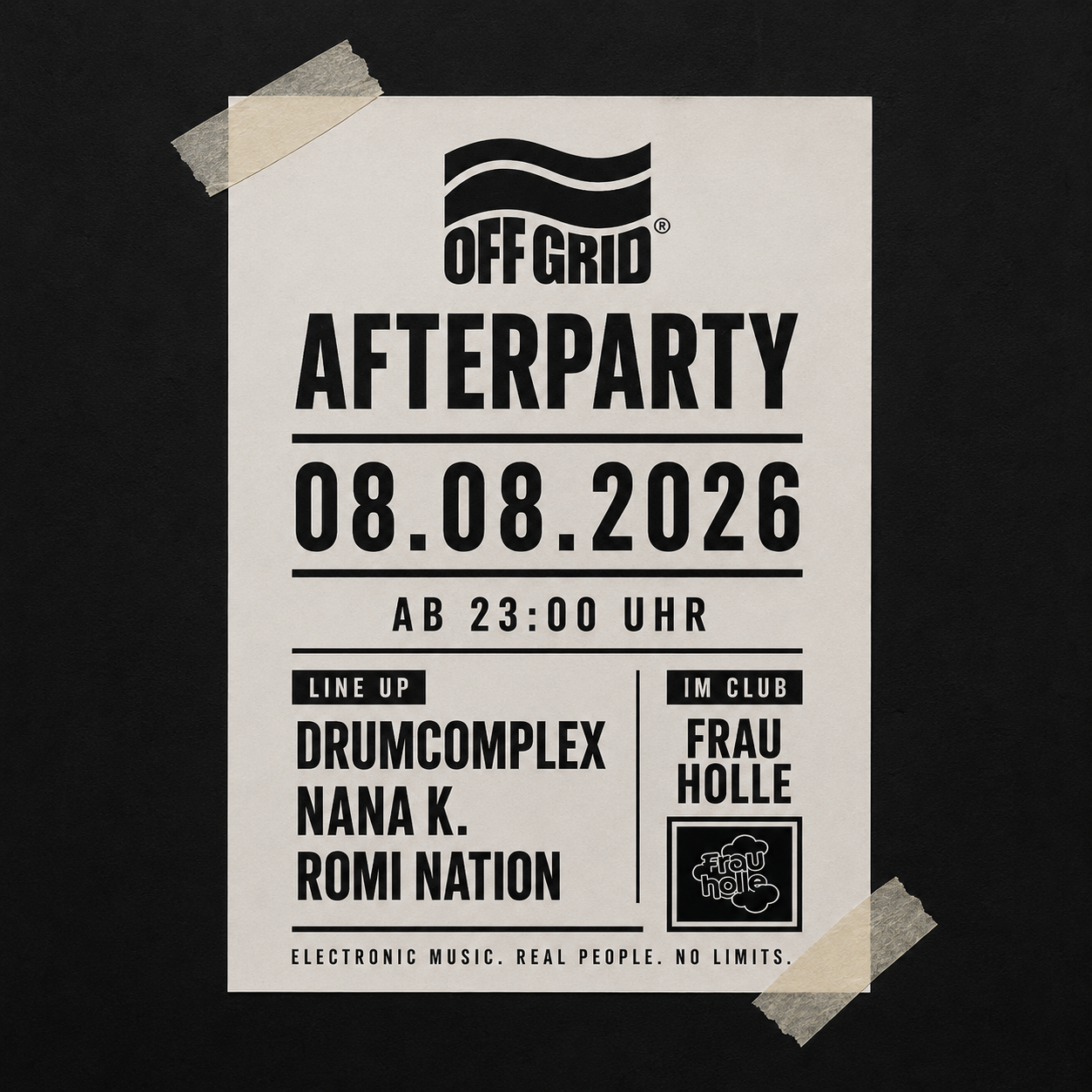 OFF GRID Festival - Afterparty w/ Drumcomplex ( Cocoon, Terminal M ), Romi Nation, Nana K
