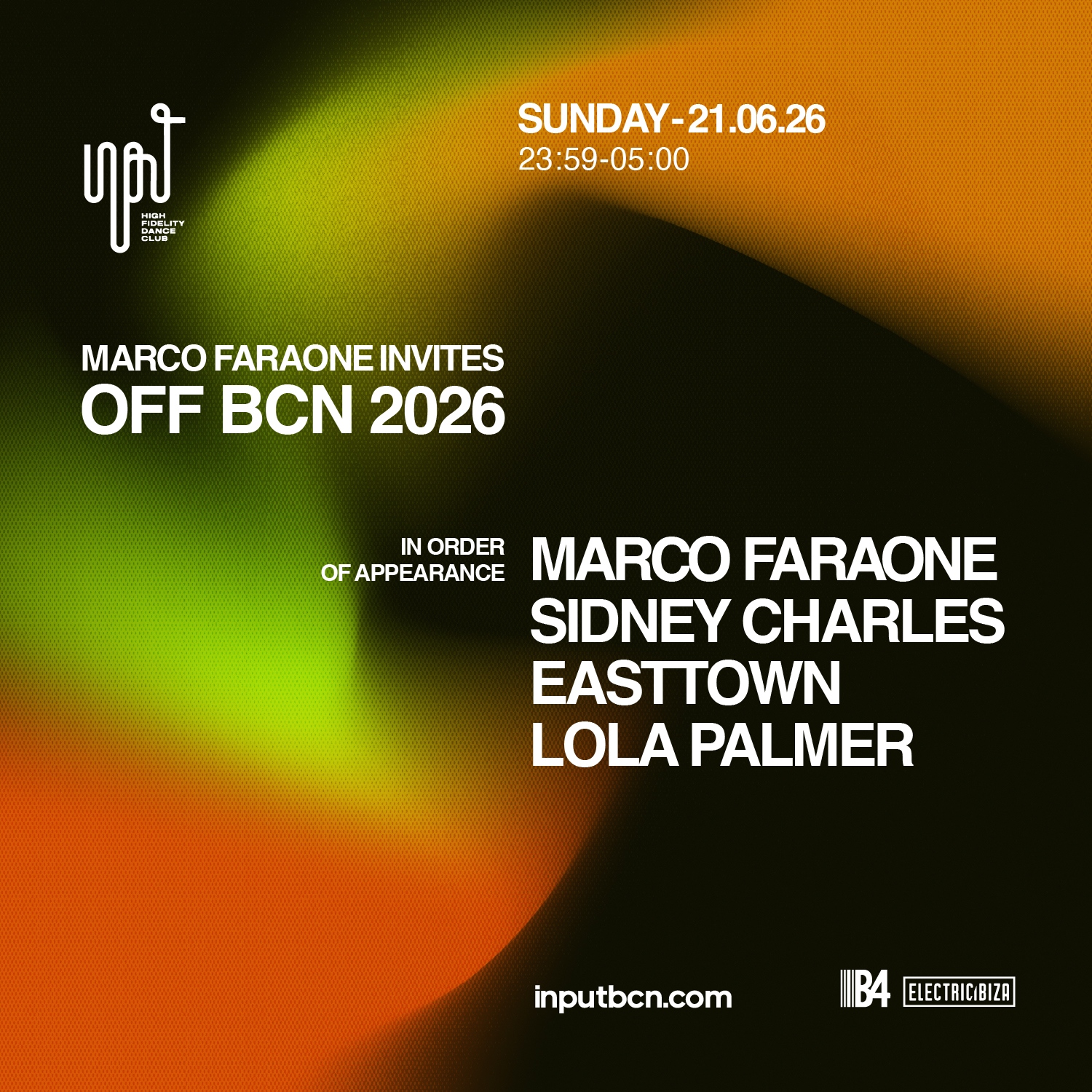 INPUT OFF BCN 2026 pres Marco Faraone & guests