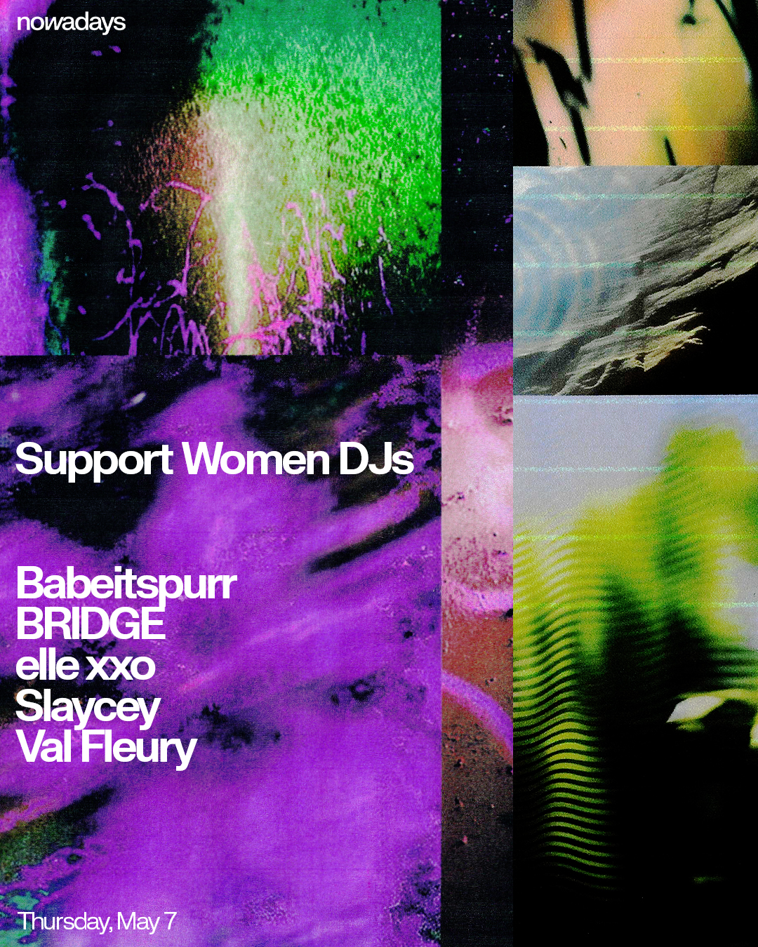 Support Women DJs: BABEITSPURR, BRIDGE, elle xxo, Slaycey, Val Fleury