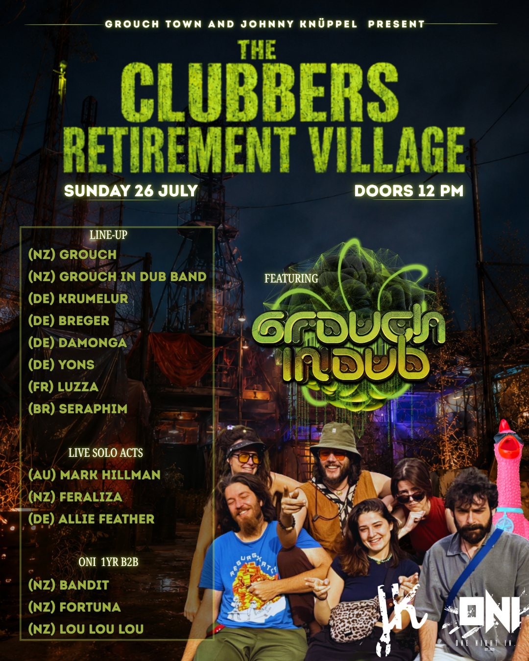 The Clubbers Retirement Village feat. Grouch in Dub & Live Band