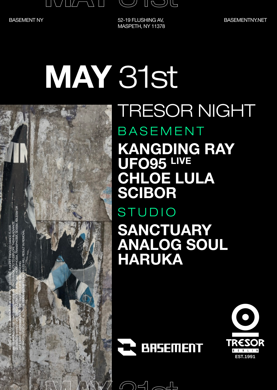TRESOR Night: Kangding Ray / UFO95 live / Chloe Lula