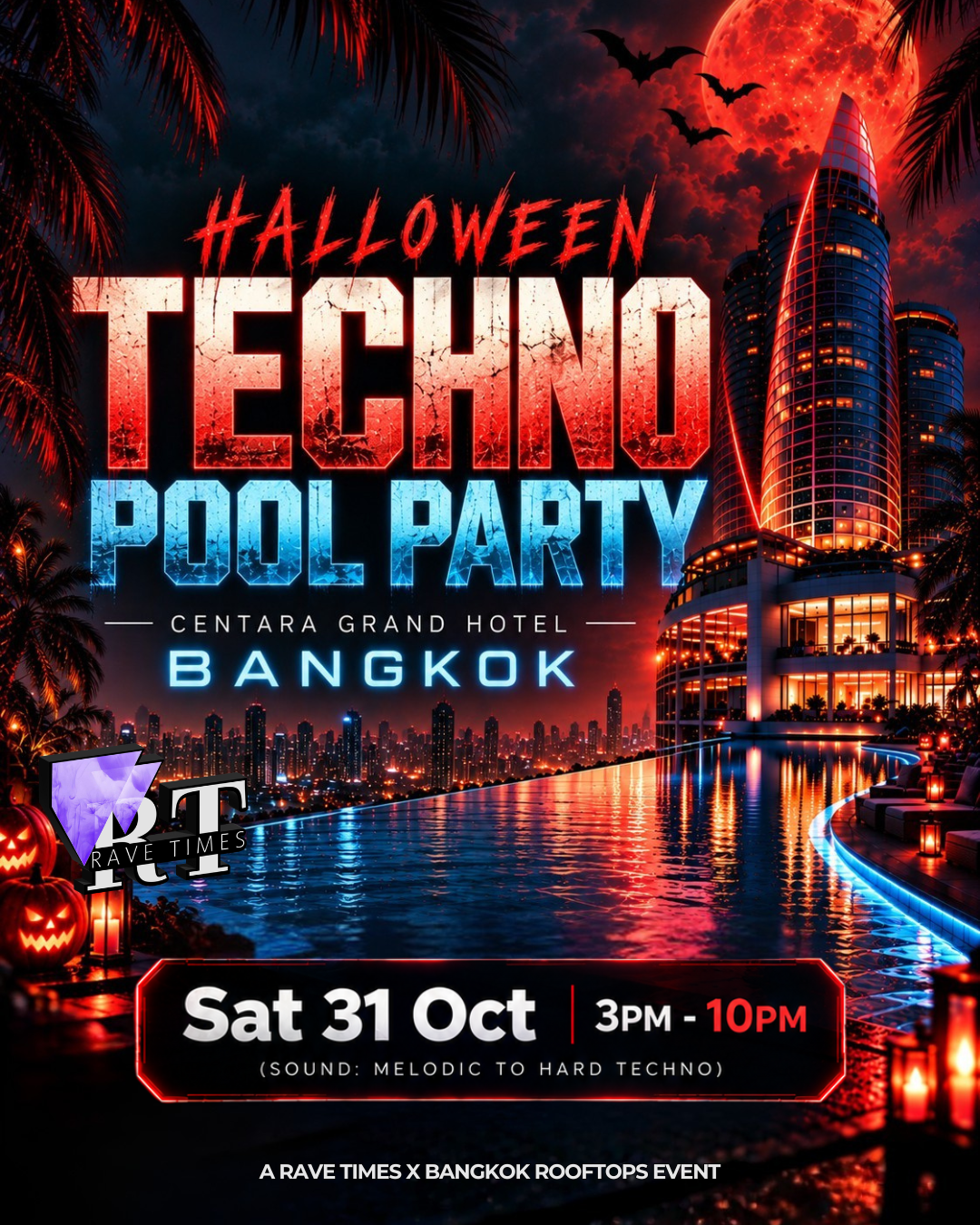 Halloween Techno Pool Party - Centara Grand Hotel (Central World), by Rave Times