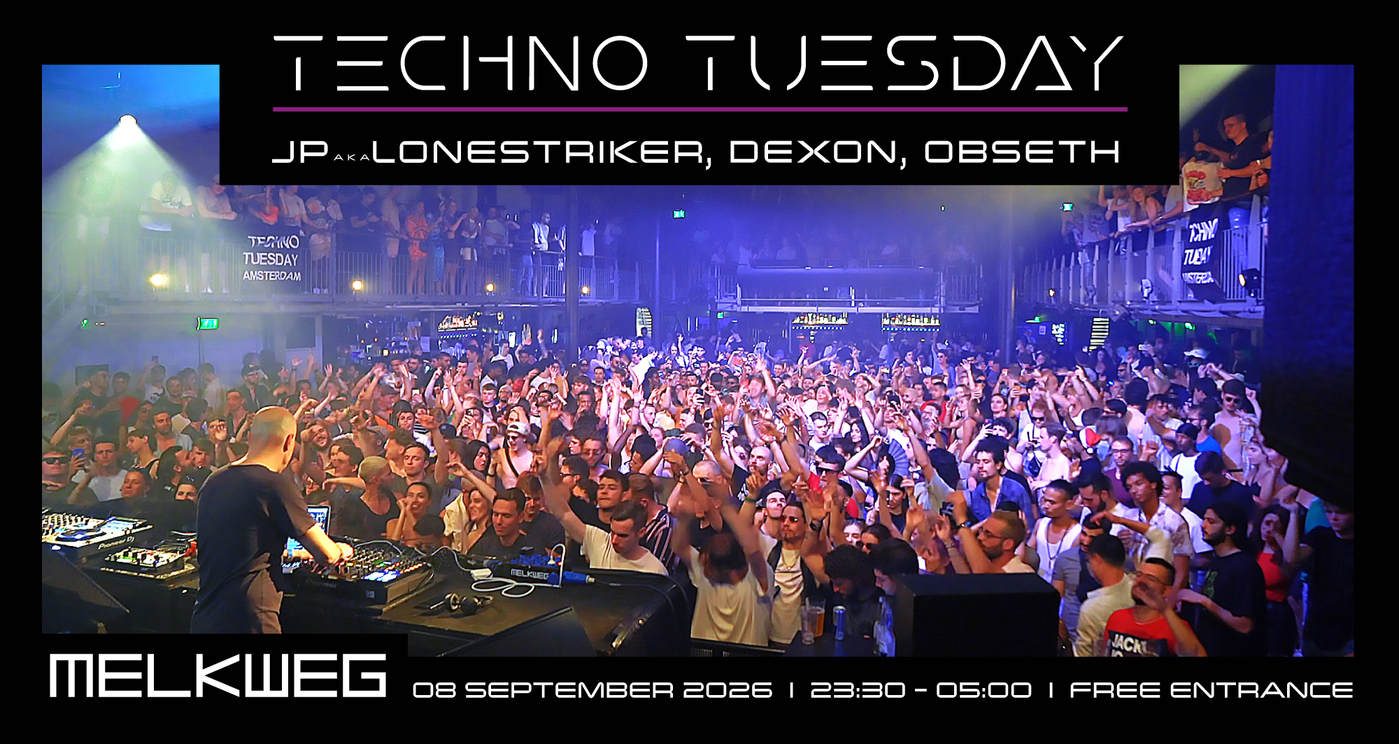 Techno Tuesday Amsterdam, JP aka Lonestriker, Dexon, Obseth