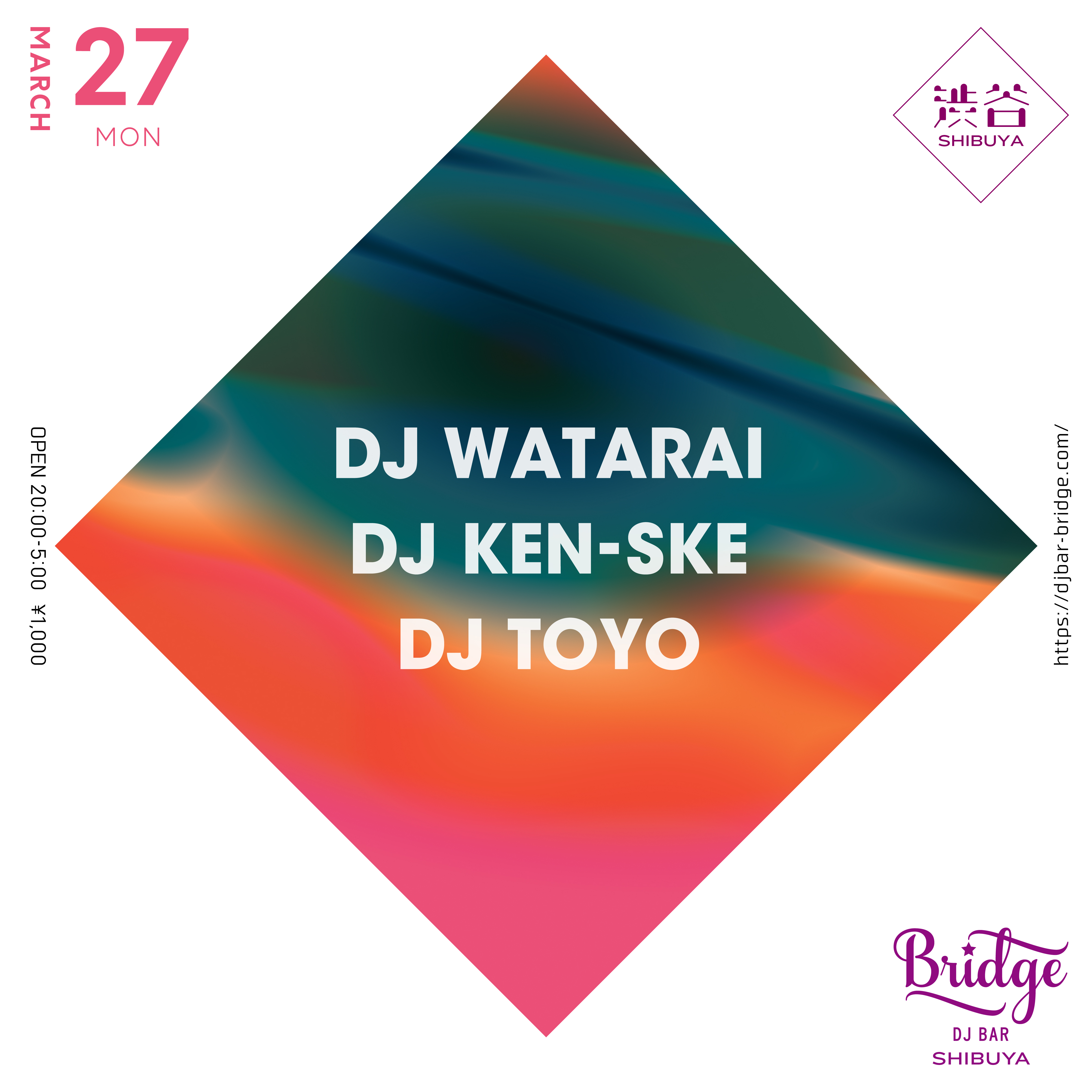 DJ WATARAI / DJ KEN-SKE / DJ TOYO at DJ Bar Bridge, Tokyo