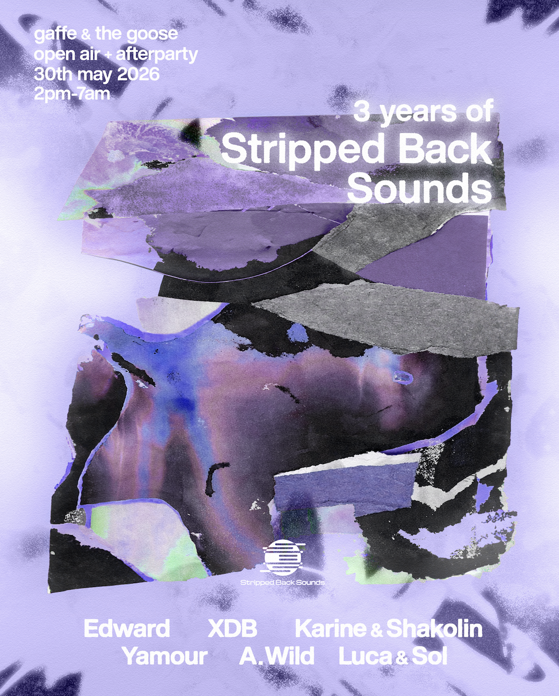 3 Years of Stripped Back Sounds DAY PARTY: XDB, Karine & Shakolin, Yamour