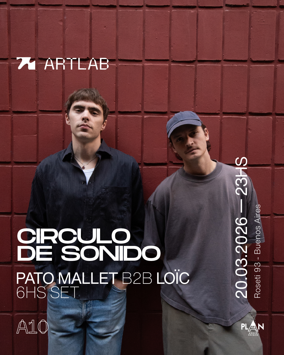 Artlab pres. Circulo De Sonido / Pato Mallet b2b Loic (6hs Set)