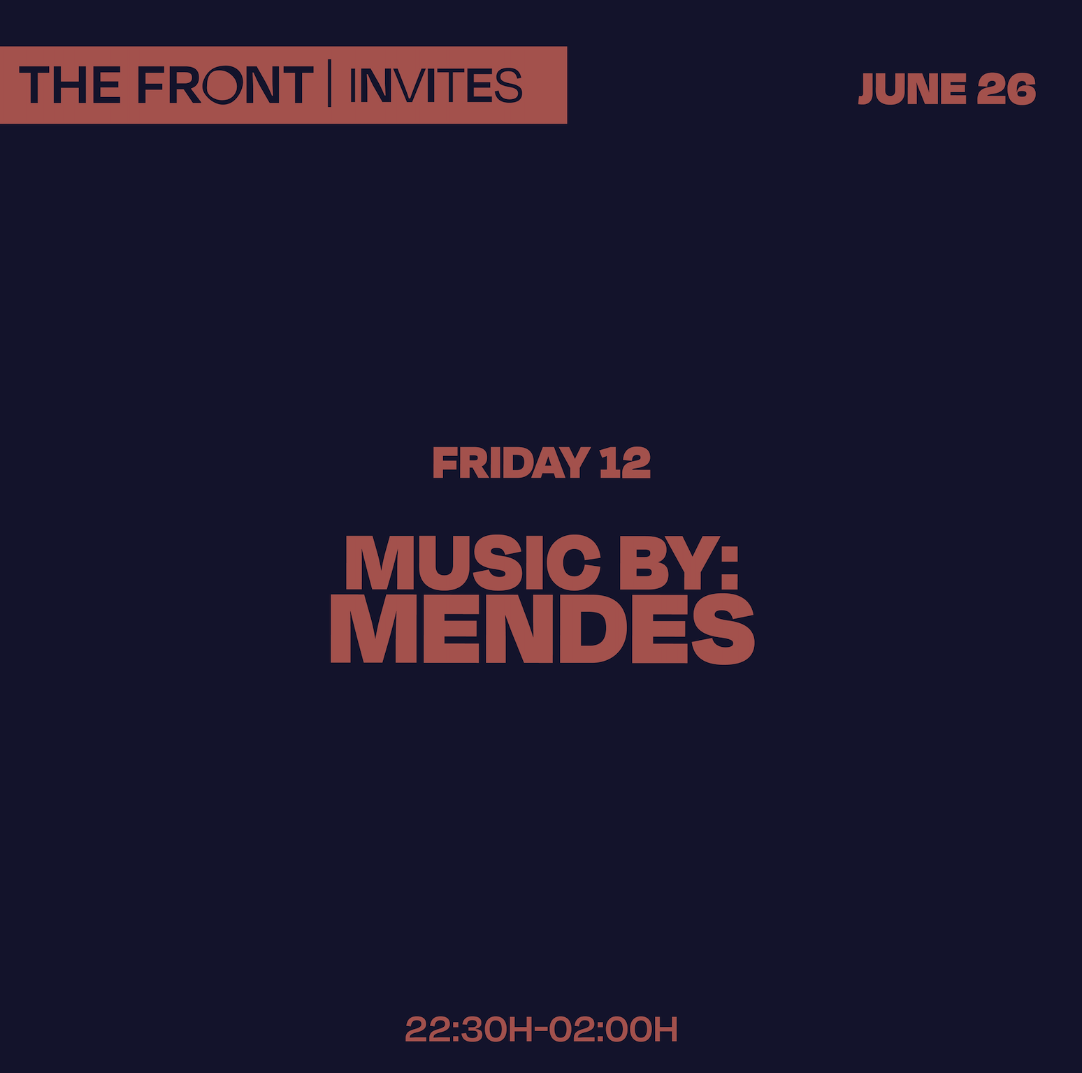 The Front Bar Invites Mendes
