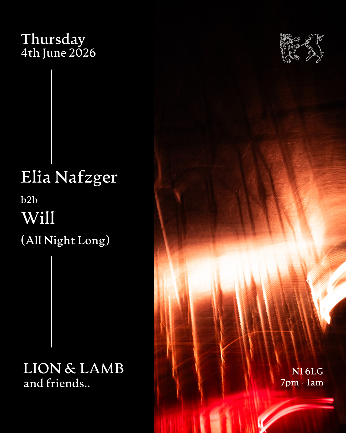 Lion & Lamb and Friends with Elia Nafzger b2b Will (All night long)