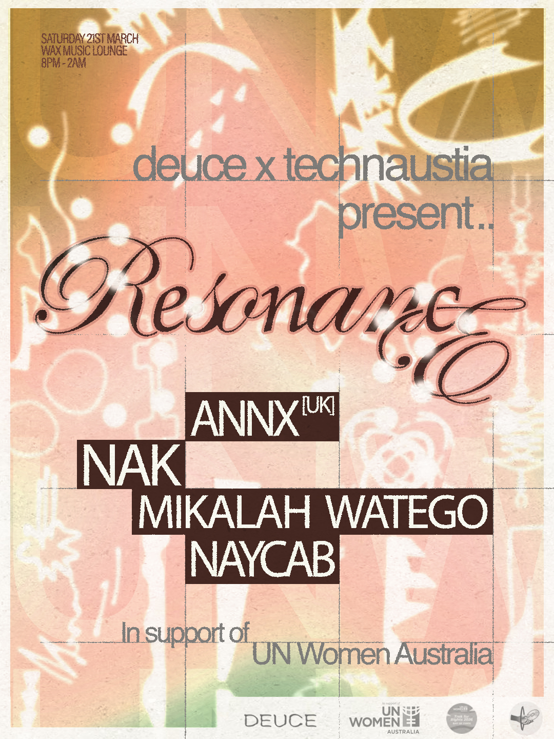 Deuce & Technaustia present: Resonance — Fundraiser for UN Women Australia