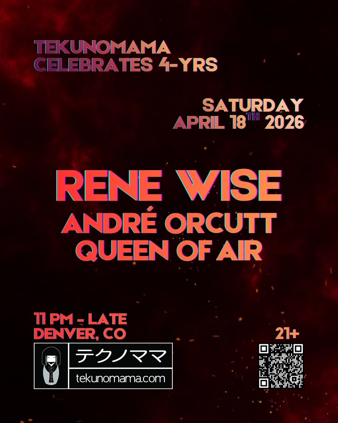 TEKUNOMAMA TURNS 4 WITH Rene Wise 