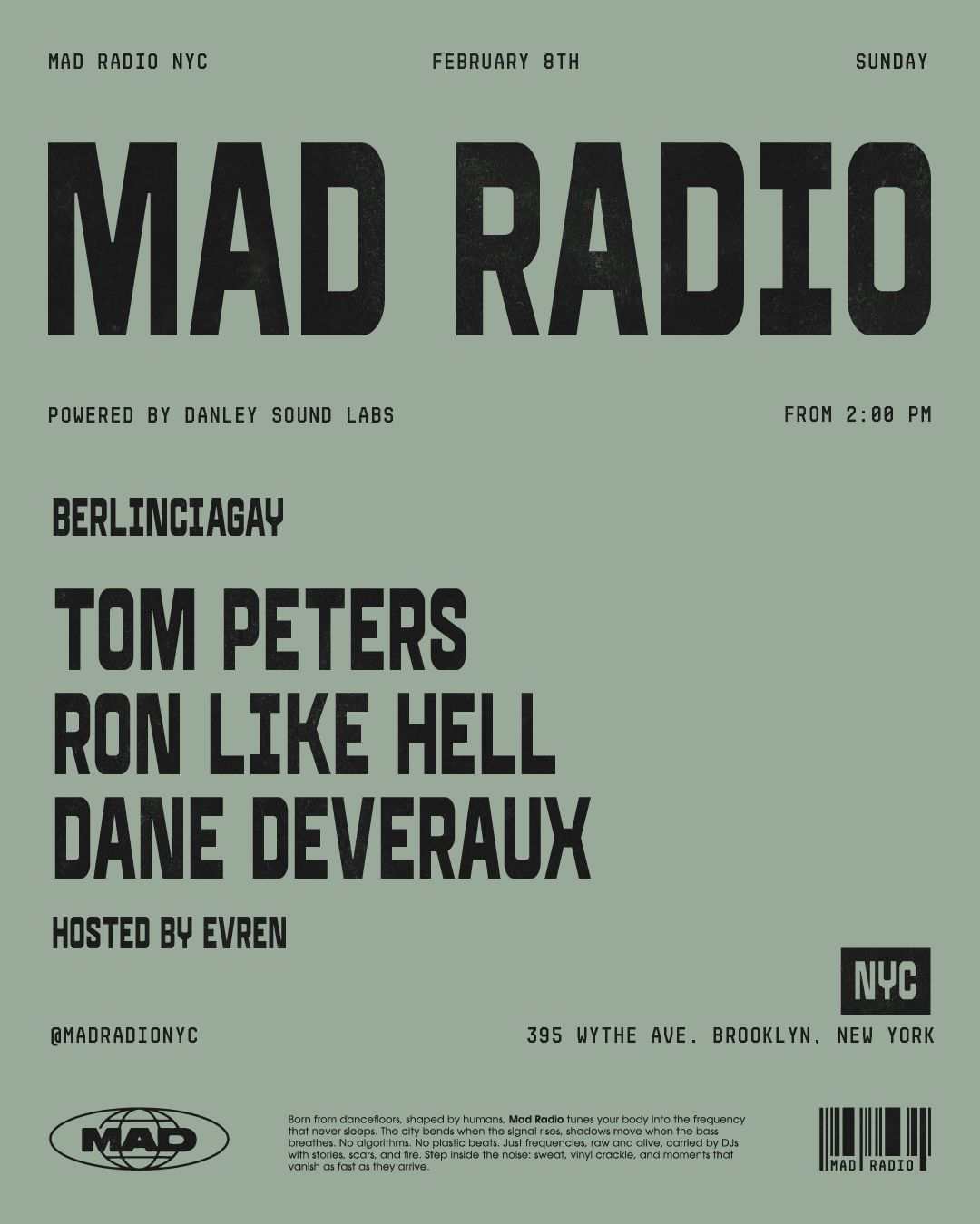 BERLINCIAGAY: Ron Like Hell, Dane Deraux, Tom Peters