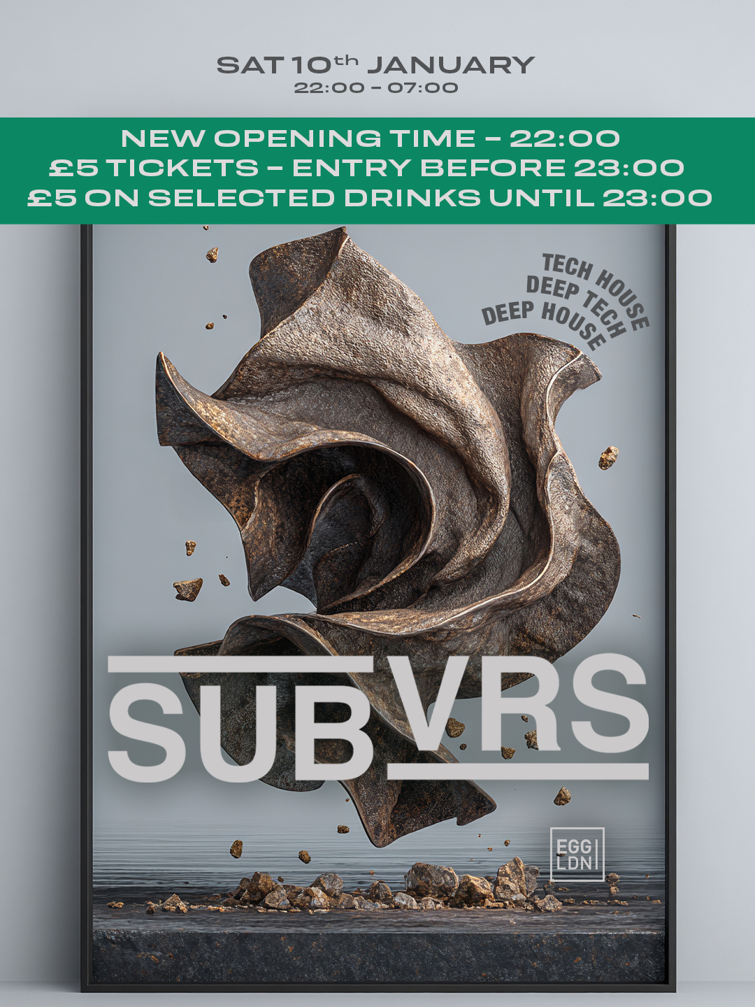 Egg LDN Pres: SUBVRS - Tech House, Deep Tech & Deep House / Free Party