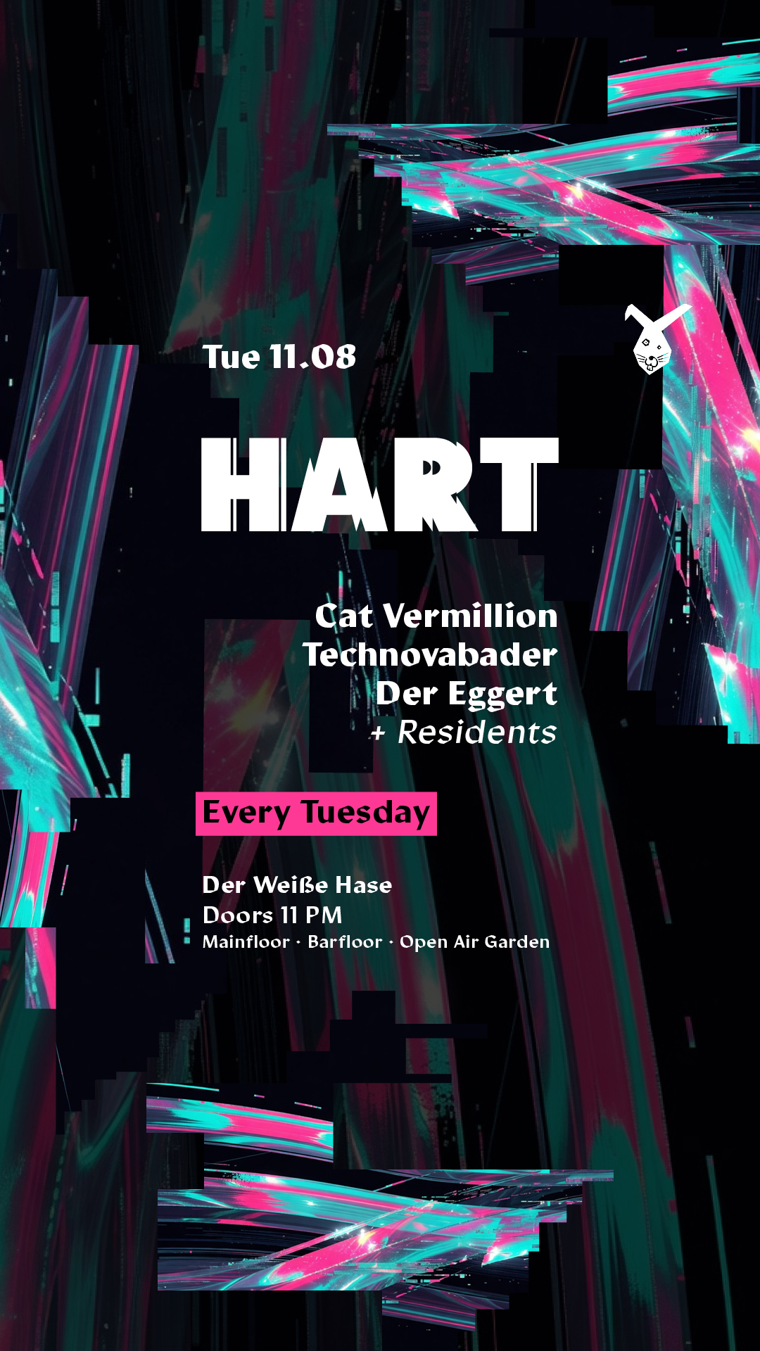 HART ◢◤ Tuesday Rave & Open Air Garden [free entry until midnight*]
