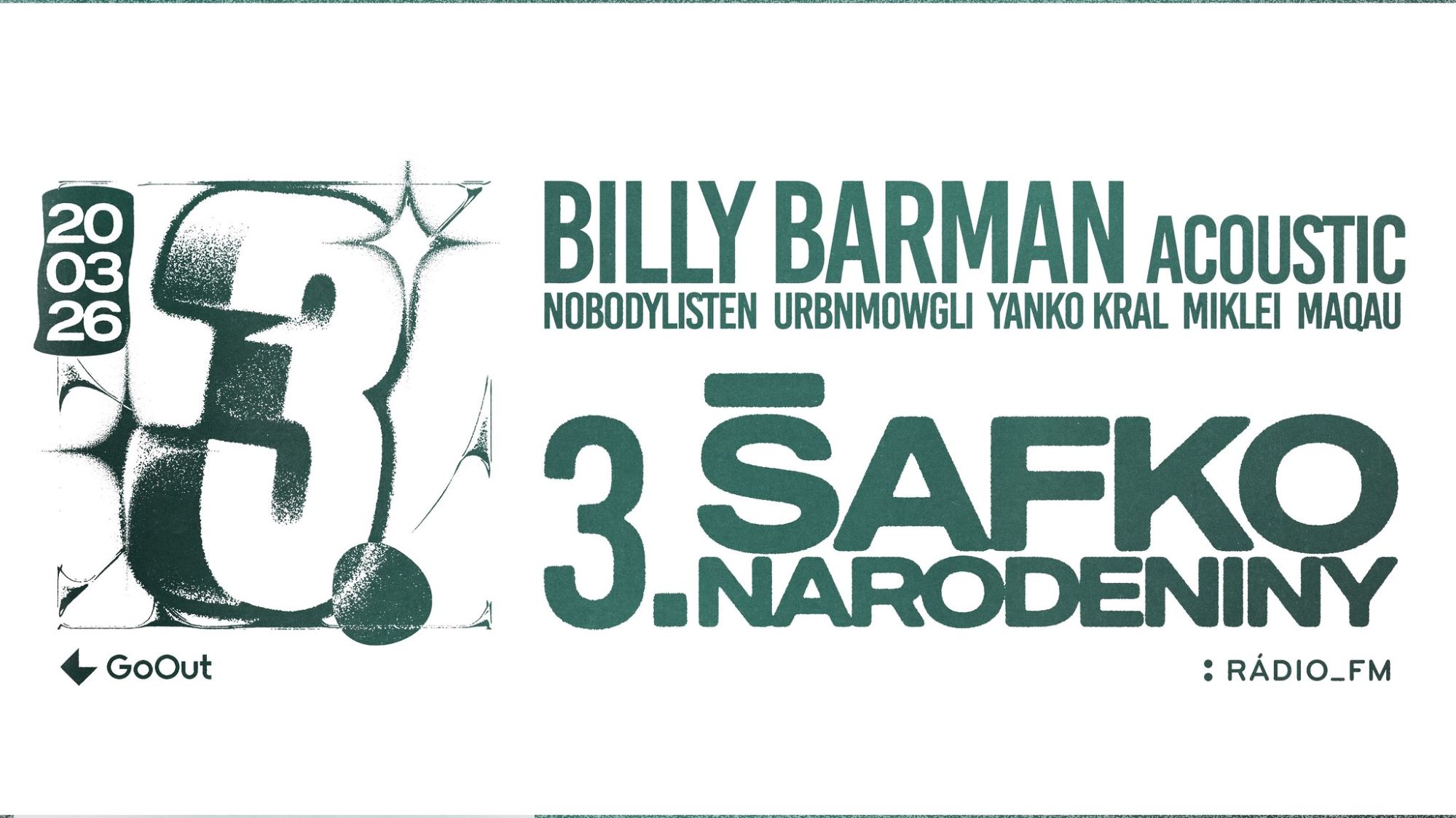 Šafko 3. narodeniny with Billy Barman (acoustic) + party
